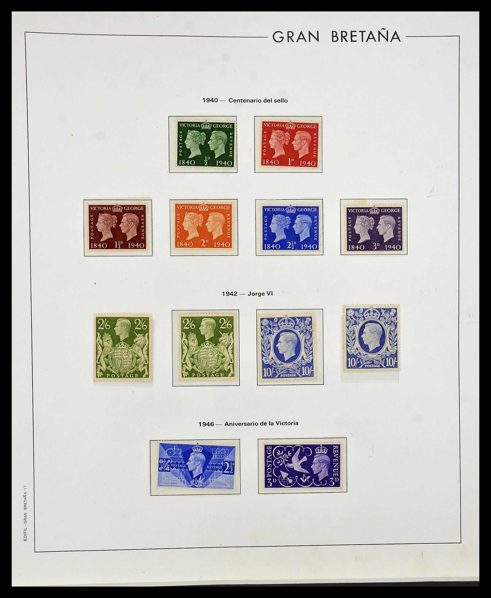 34121 003 - Postzegelverzameling 34121 Engeland 1935-1999.
