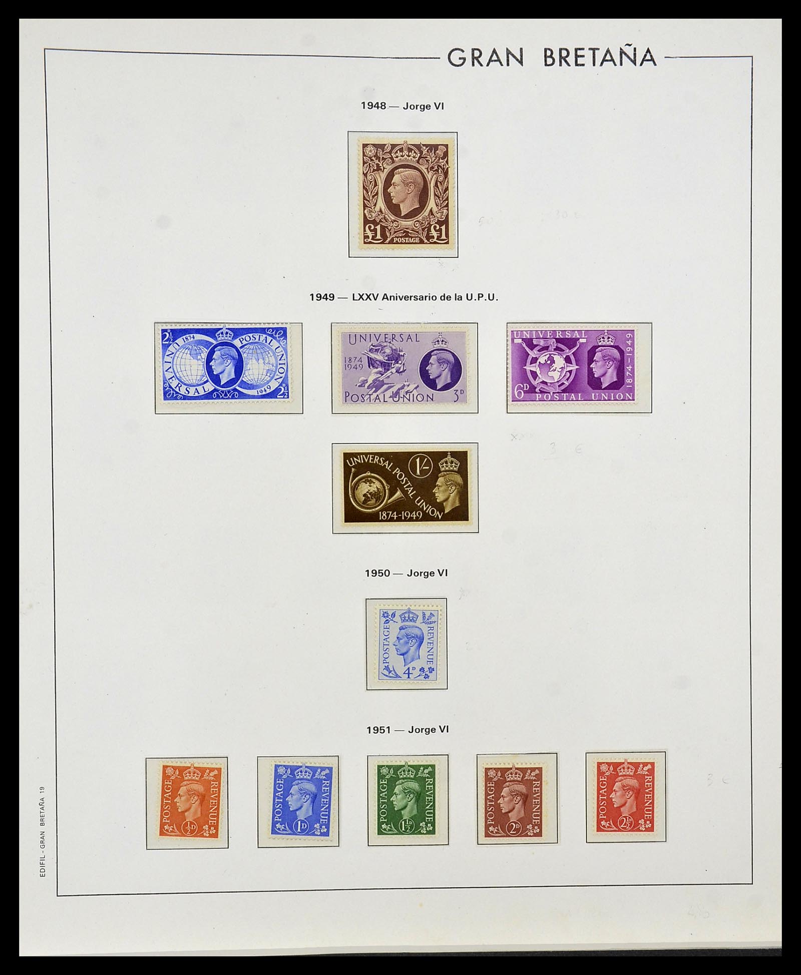 34121 005 - Postzegelverzameling 34121 Engeland 1935-1999.