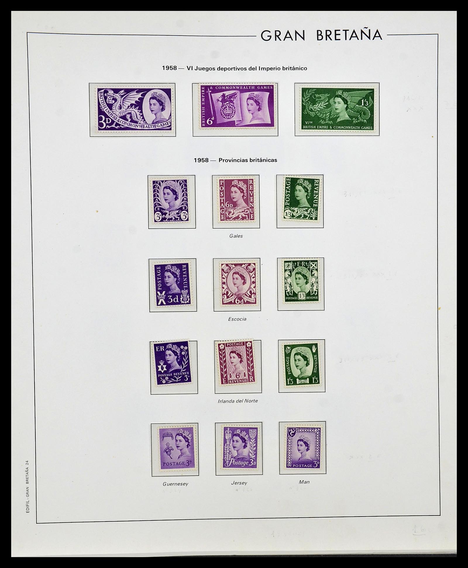 34121 011 - Postzegelverzameling 34121 Engeland 1935-1999.