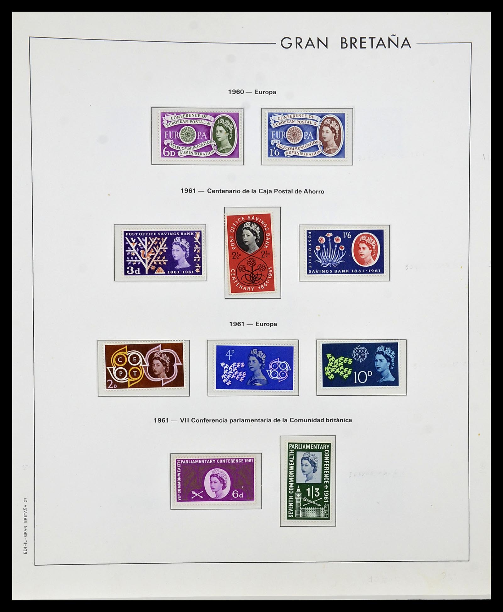 34121 014 - Postzegelverzameling 34121 Engeland 1935-1999.