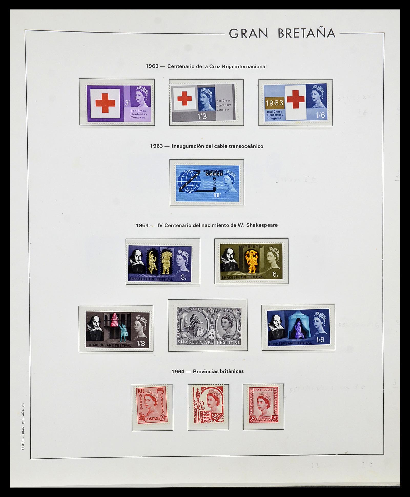 34121 016 - Postzegelverzameling 34121 Engeland 1935-1999.