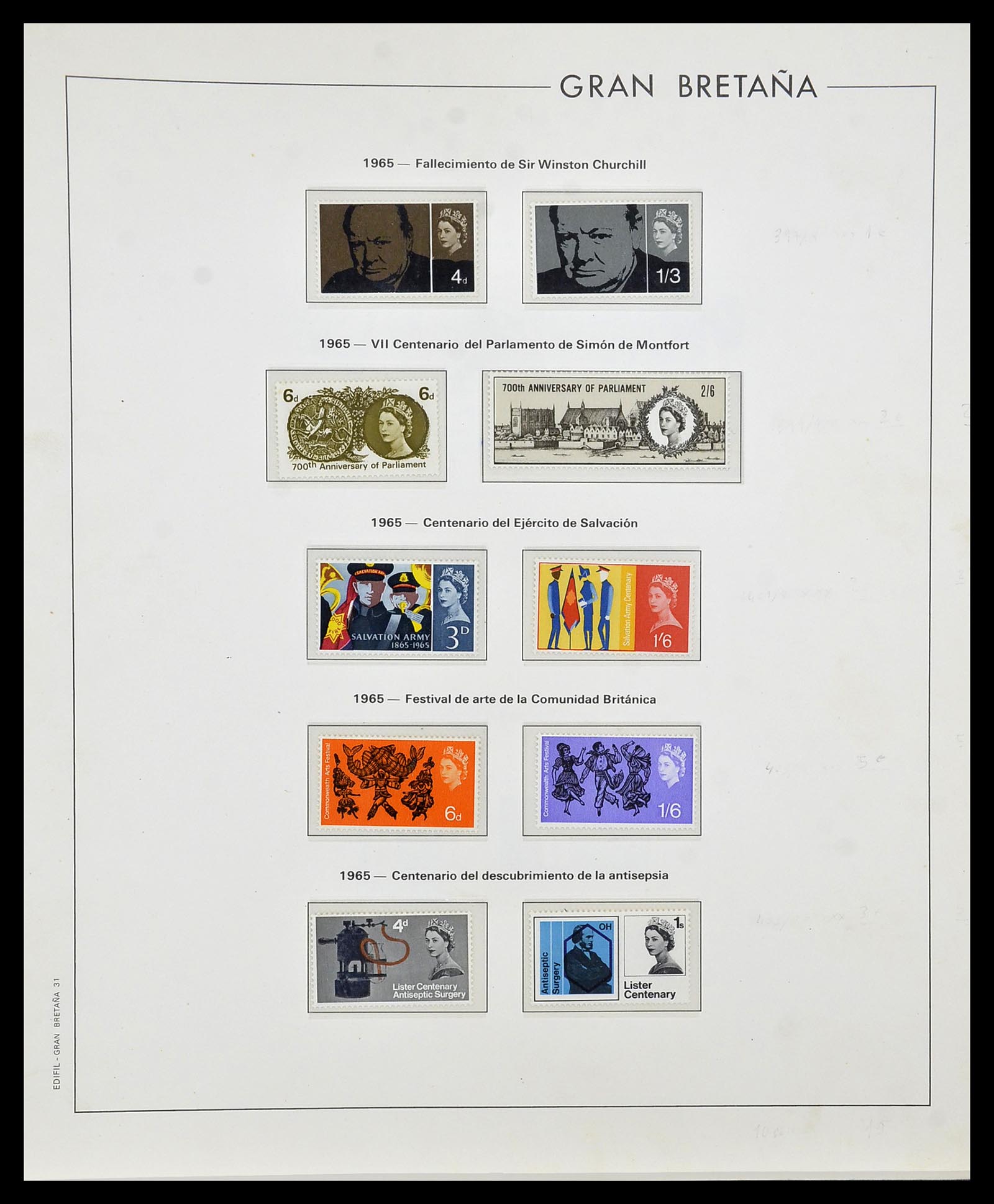 34121 018 - Postzegelverzameling 34121 Engeland 1935-1999.