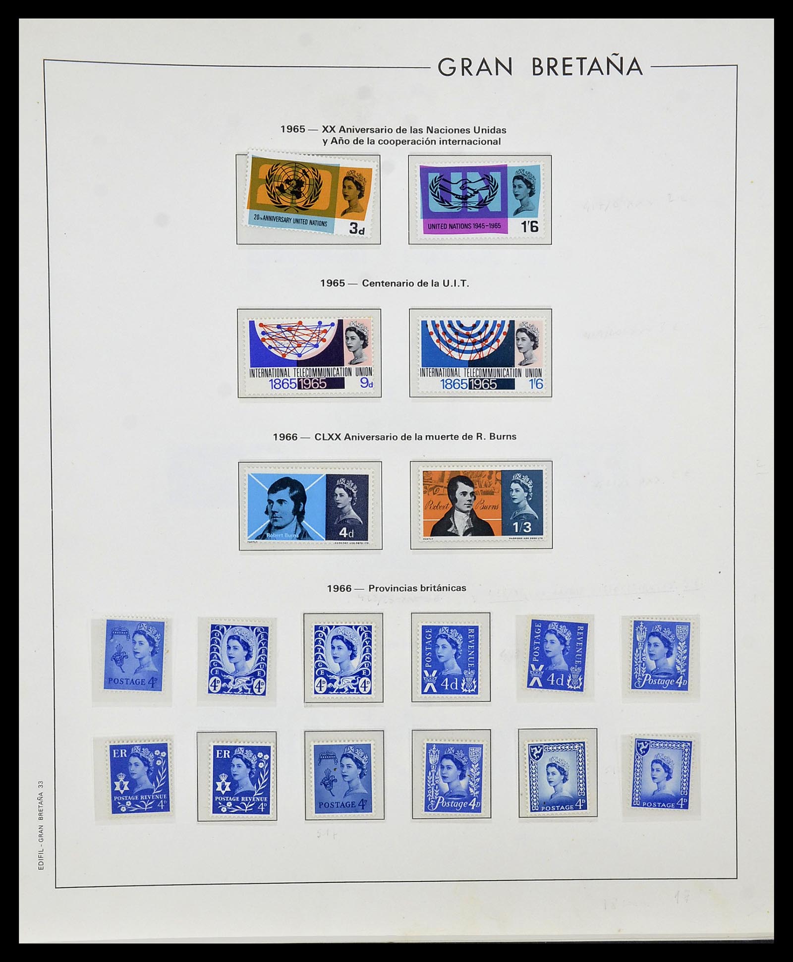 34121 020 - Postzegelverzameling 34121 Engeland 1935-1999.