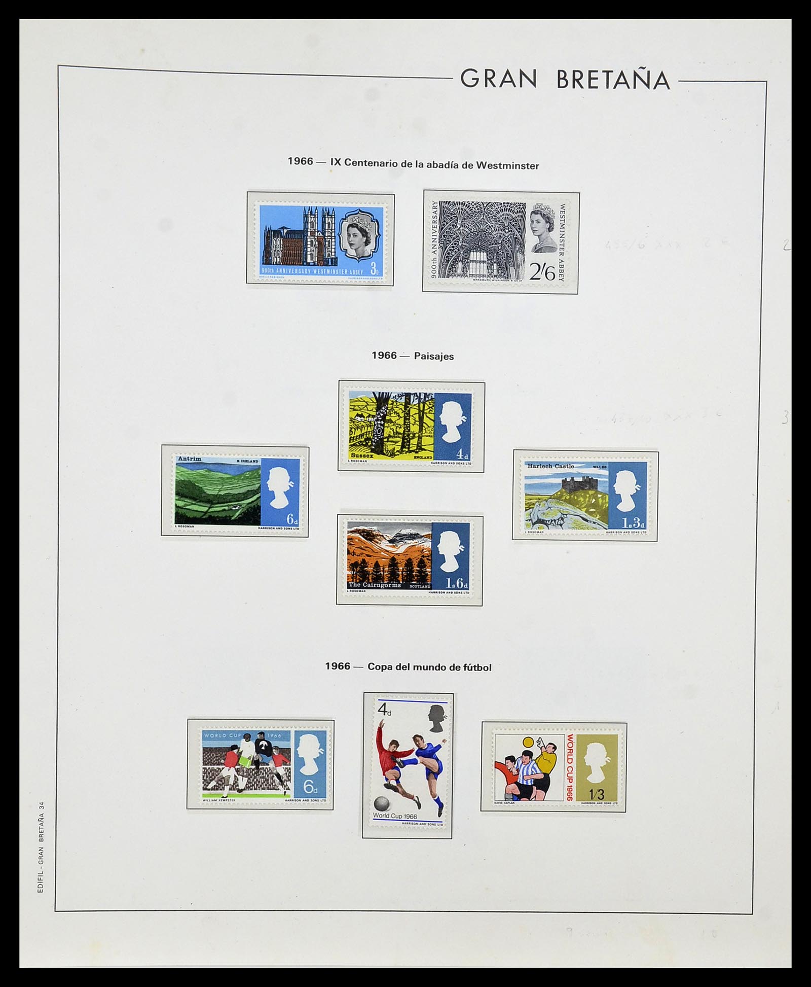 34121 021 - Postzegelverzameling 34121 Engeland 1935-1999.