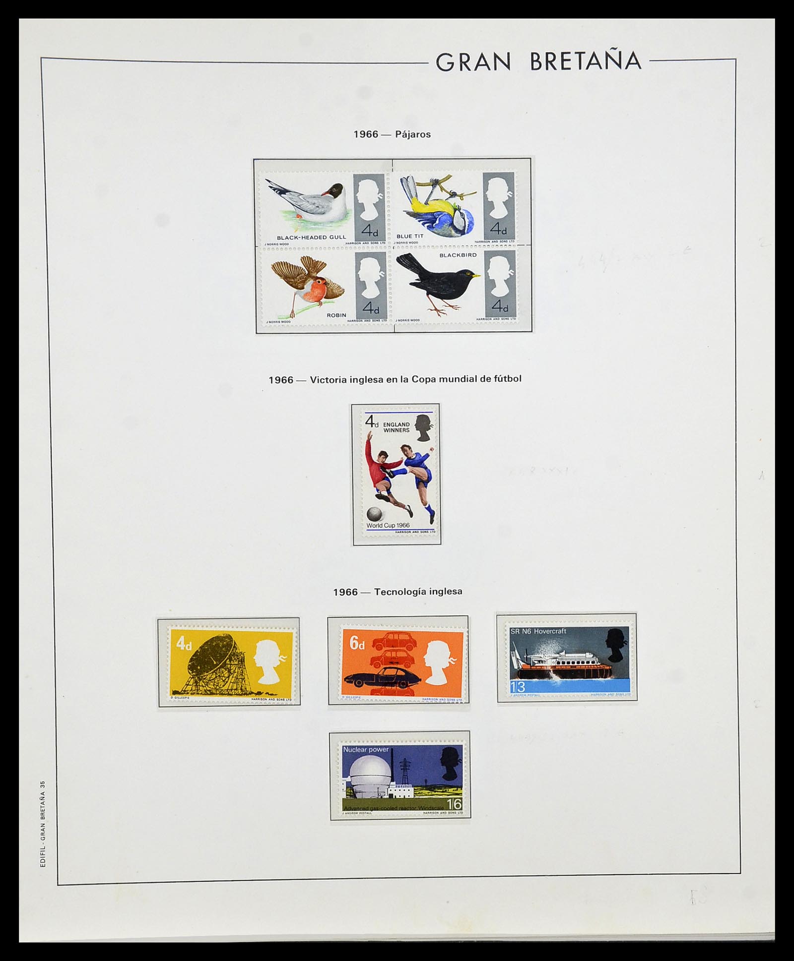 34121 022 - Postzegelverzameling 34121 Engeland 1935-1999.