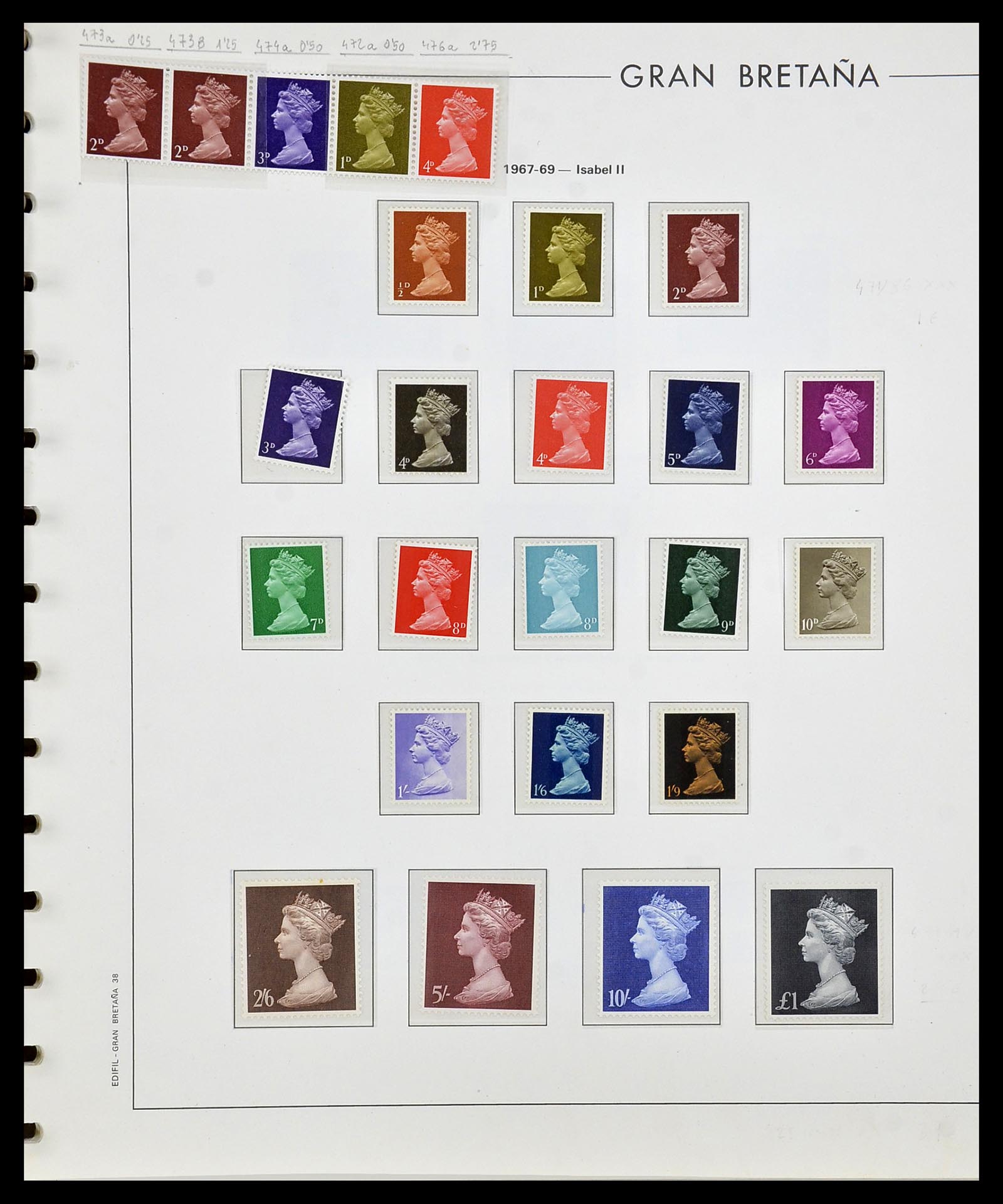 34121 025 - Postzegelverzameling 34121 Engeland 1935-1999.