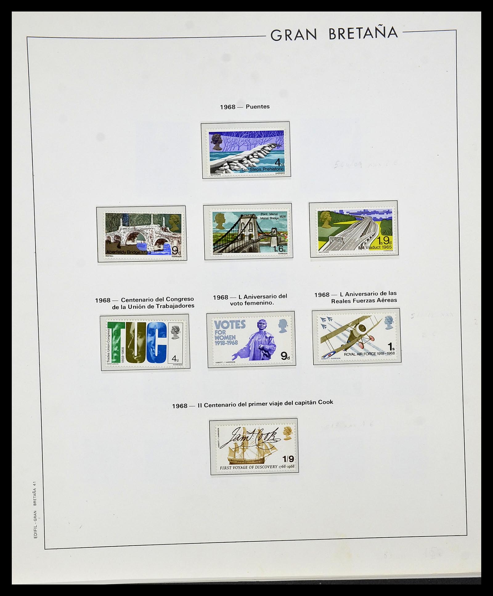 34121 028 - Postzegelverzameling 34121 Engeland 1935-1999.