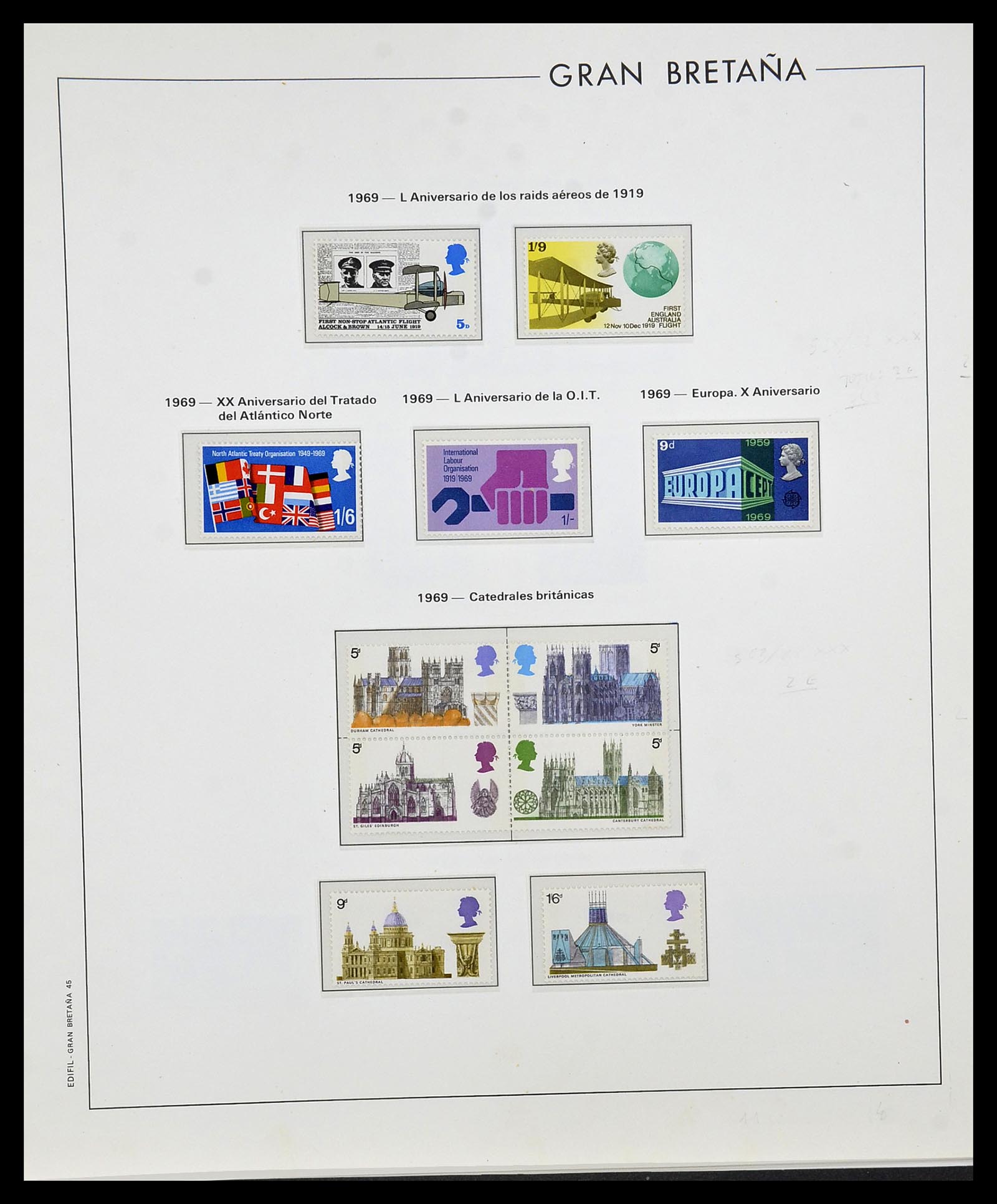 34121 032 - Postzegelverzameling 34121 Engeland 1935-1999.