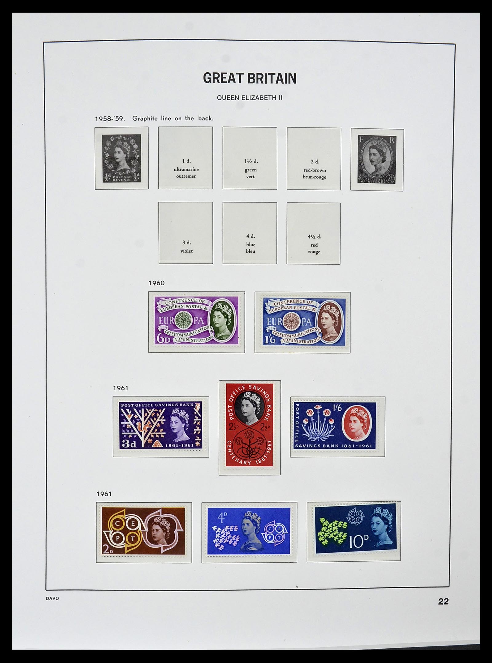 34121 044 - Postzegelverzameling 34121 Engeland 1935-1999.