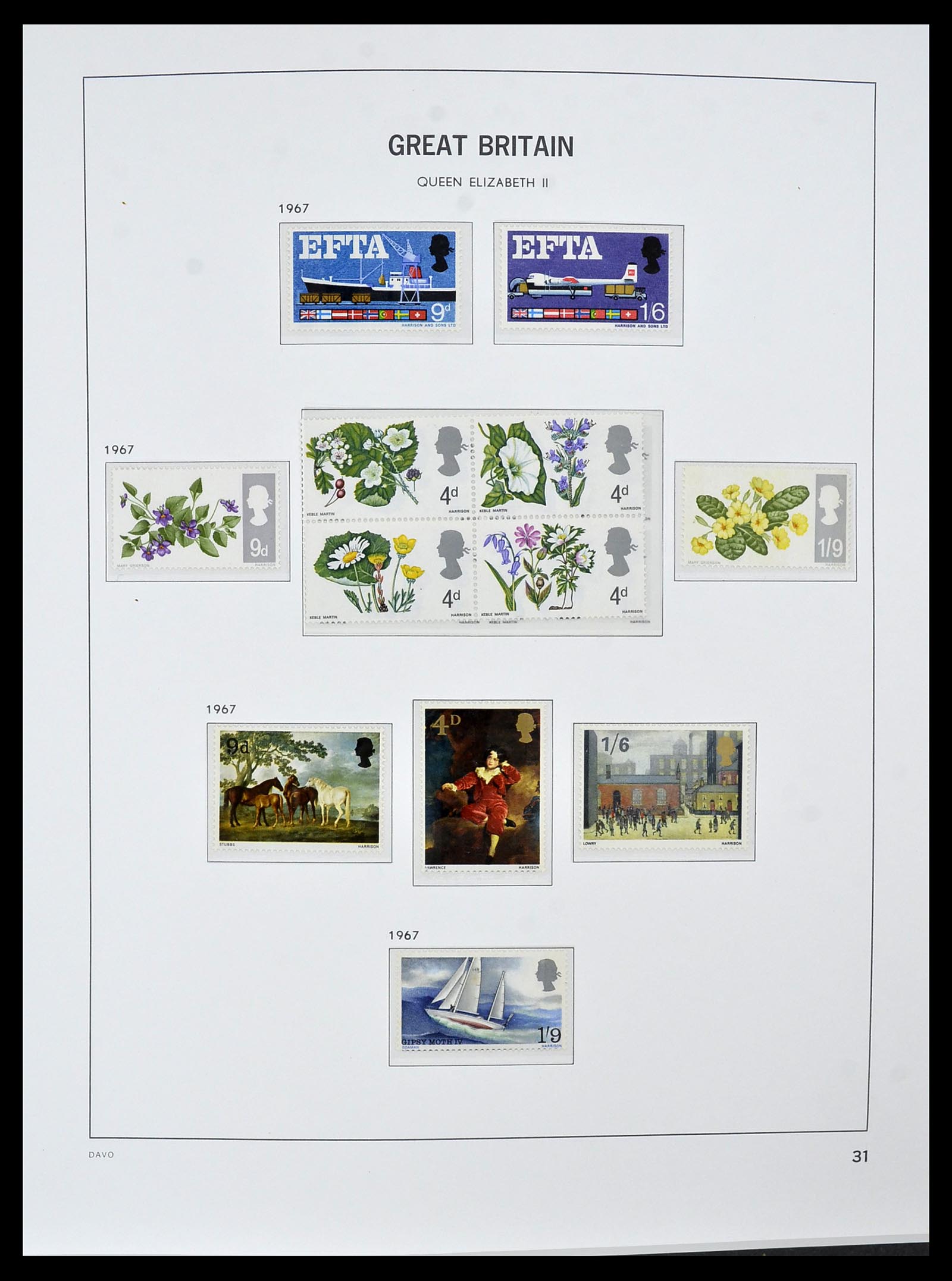34121 054 - Postzegelverzameling 34121 Engeland 1935-1999.