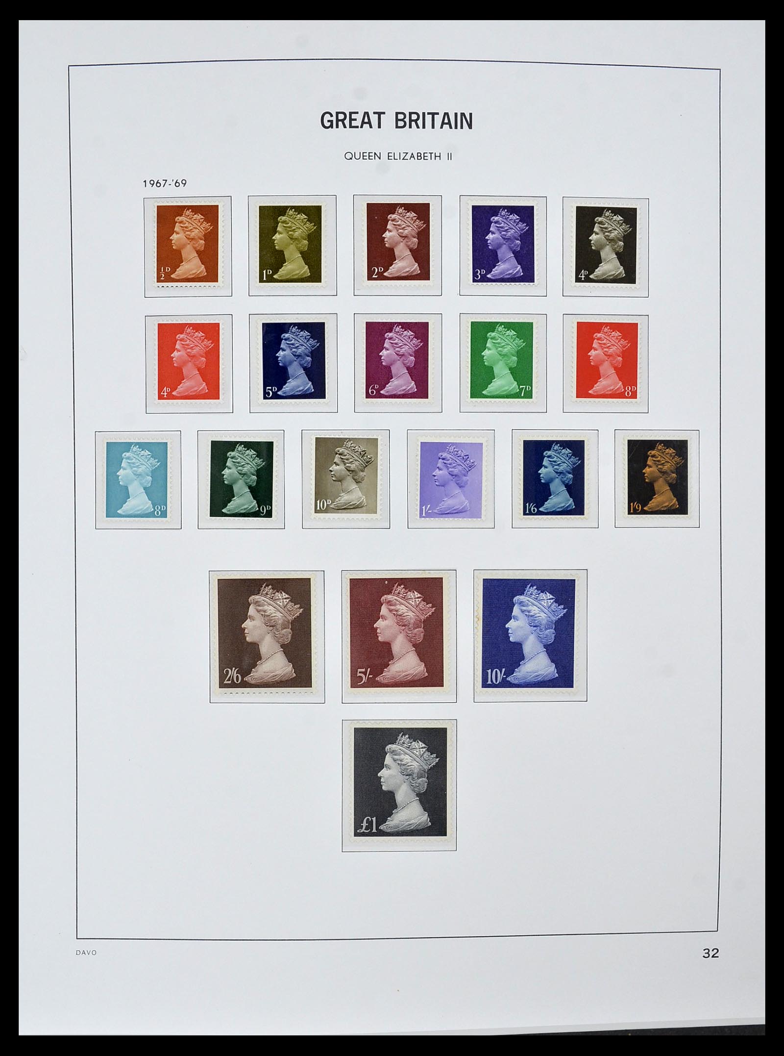34121 055 - Postzegelverzameling 34121 Engeland 1935-1999.