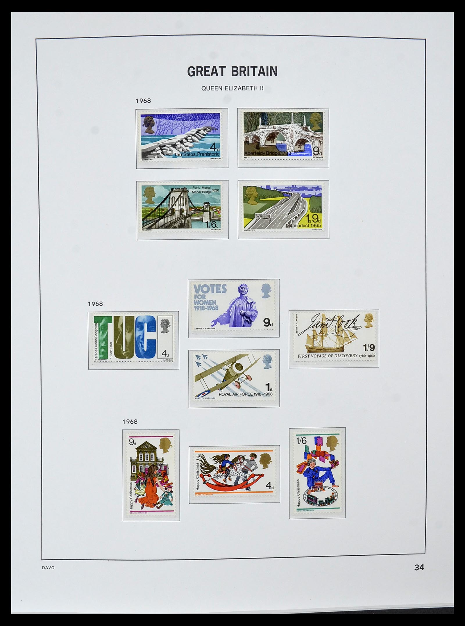 34121 058 - Postzegelverzameling 34121 Engeland 1935-1999.