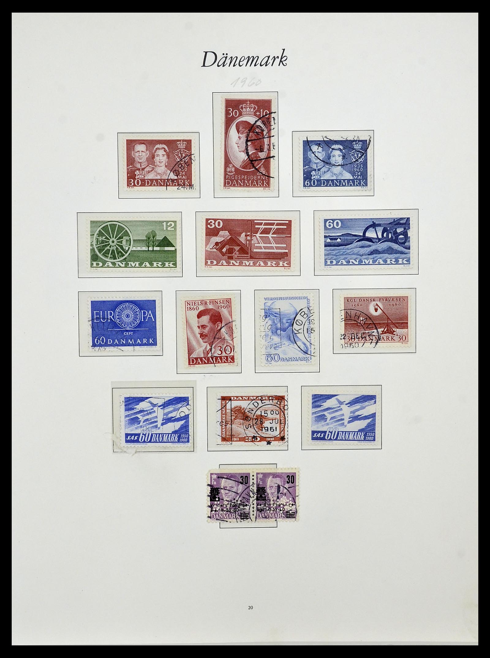 34122 001 - Postzegelverzameling 34122 Denemarken 1960-2001.