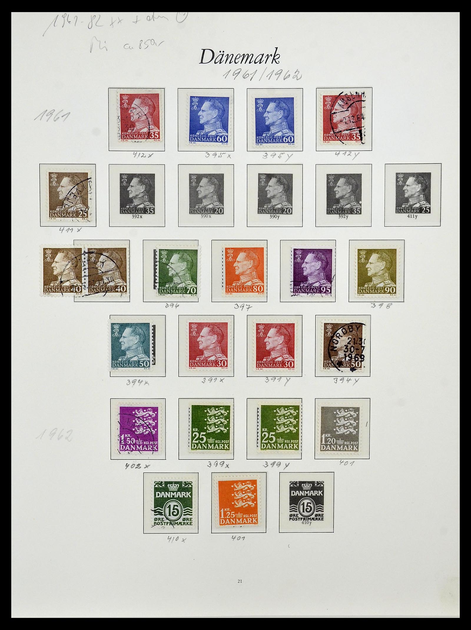 34122 002 - Postzegelverzameling 34122 Denemarken 1960-2001.