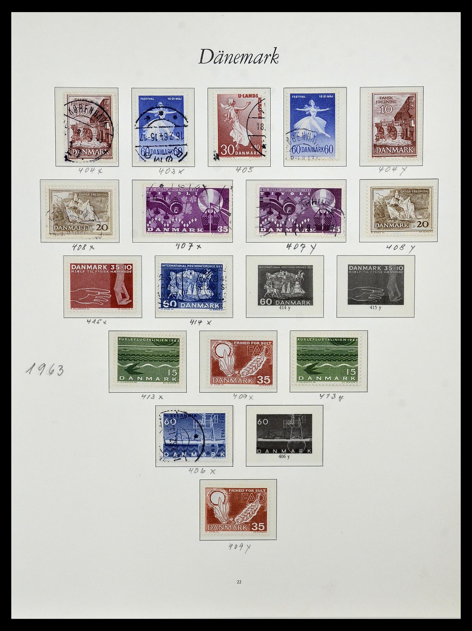 34122 003 - Postzegelverzameling 34122 Denemarken 1960-2001.