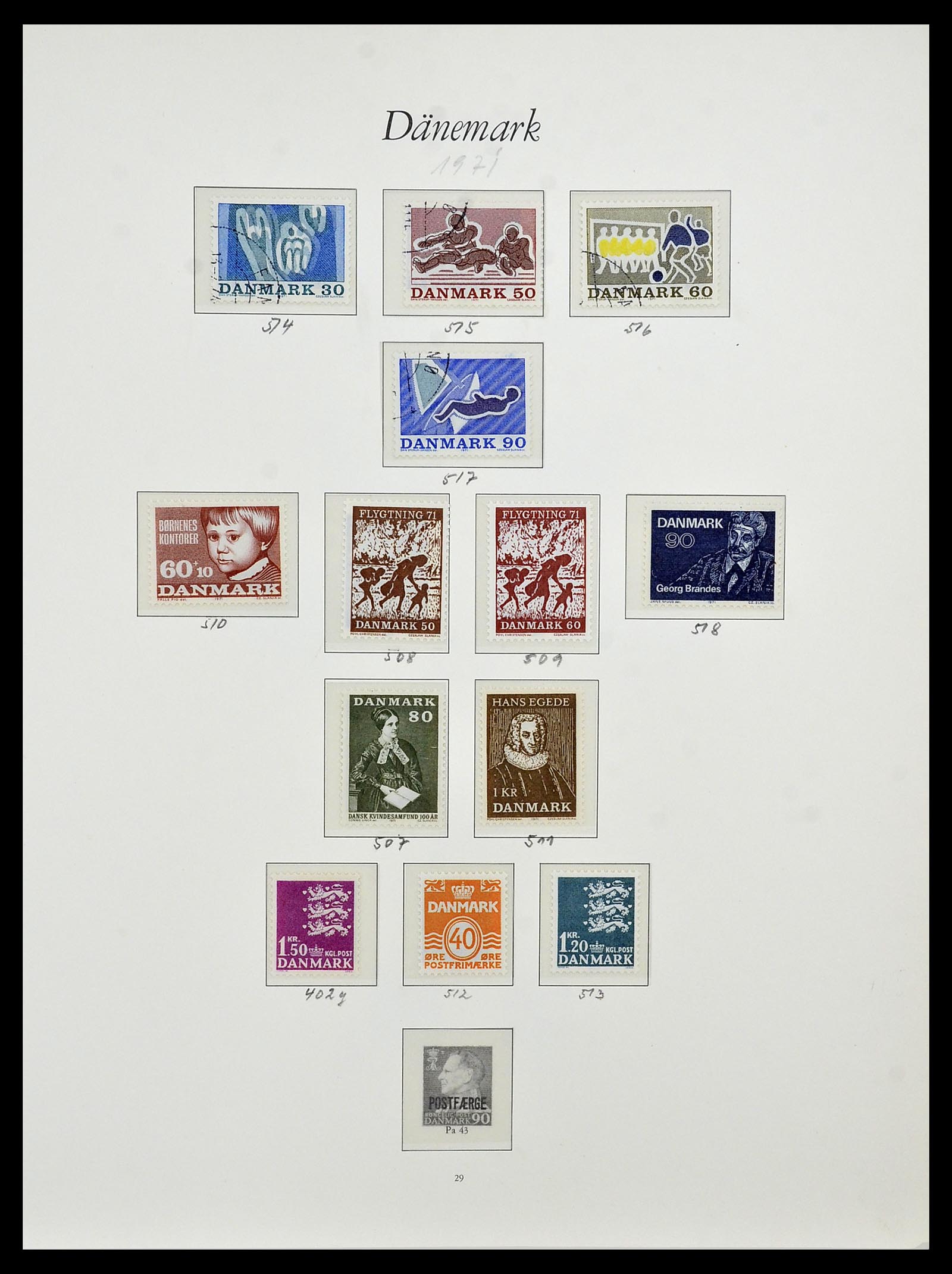34122 010 - Postzegelverzameling 34122 Denemarken 1960-2001.