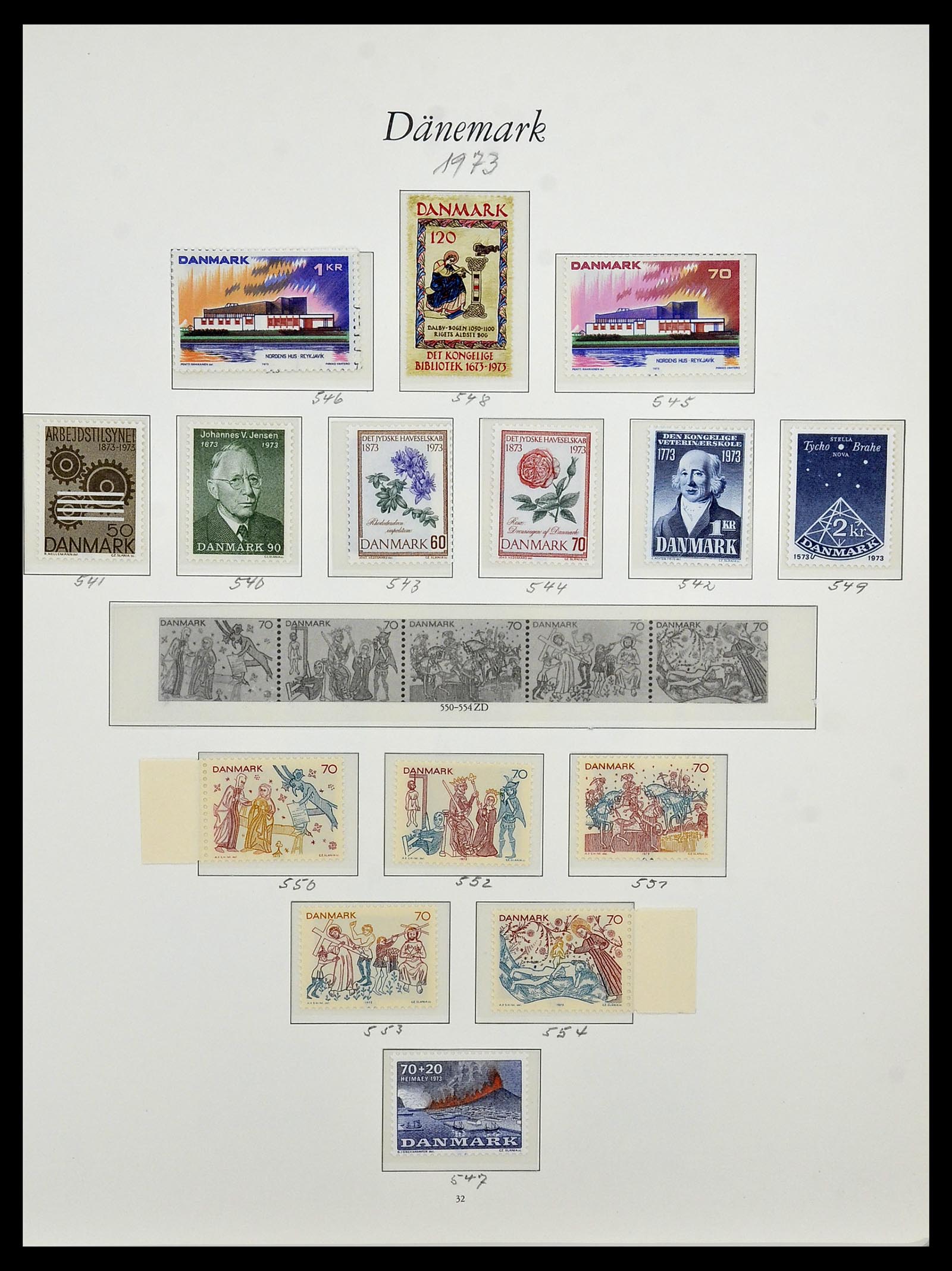 34122 013 - Postzegelverzameling 34122 Denemarken 1960-2001.