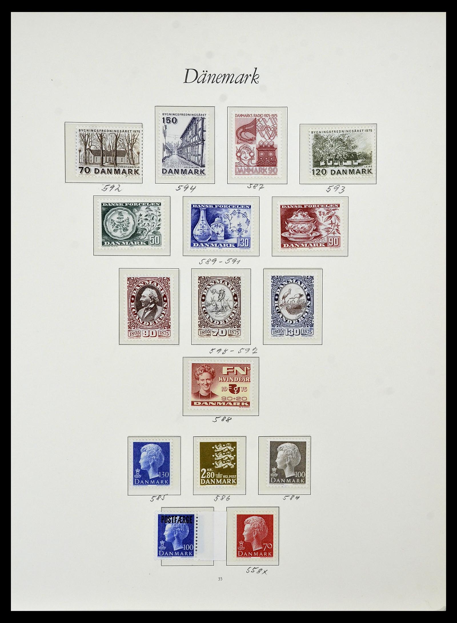 34122 017 - Postzegelverzameling 34122 Denemarken 1960-2001.