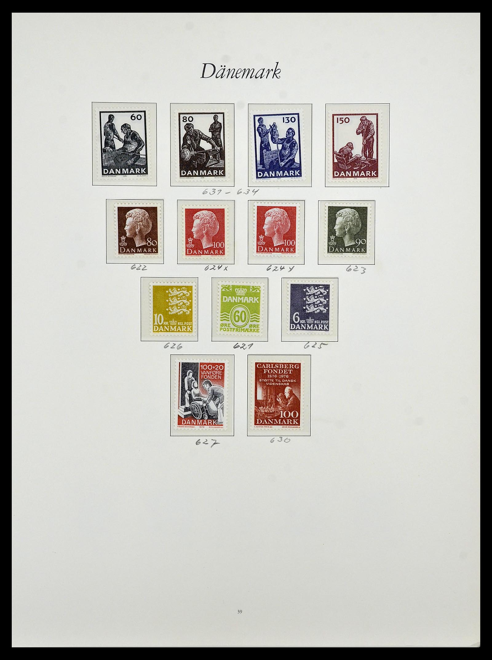 34122 021 - Postzegelverzameling 34122 Denemarken 1960-2001.