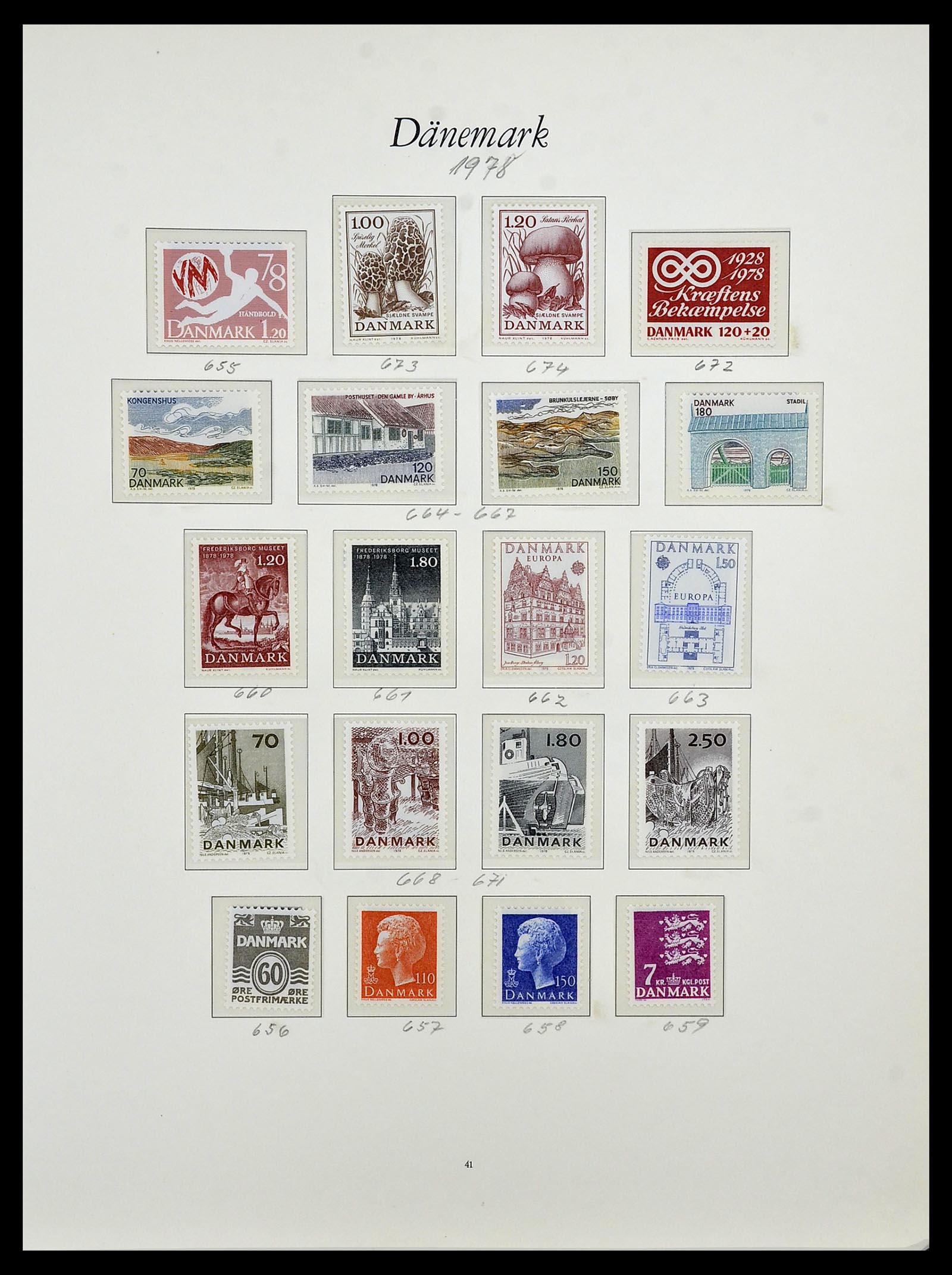 34122 023 - Postzegelverzameling 34122 Denemarken 1960-2001.