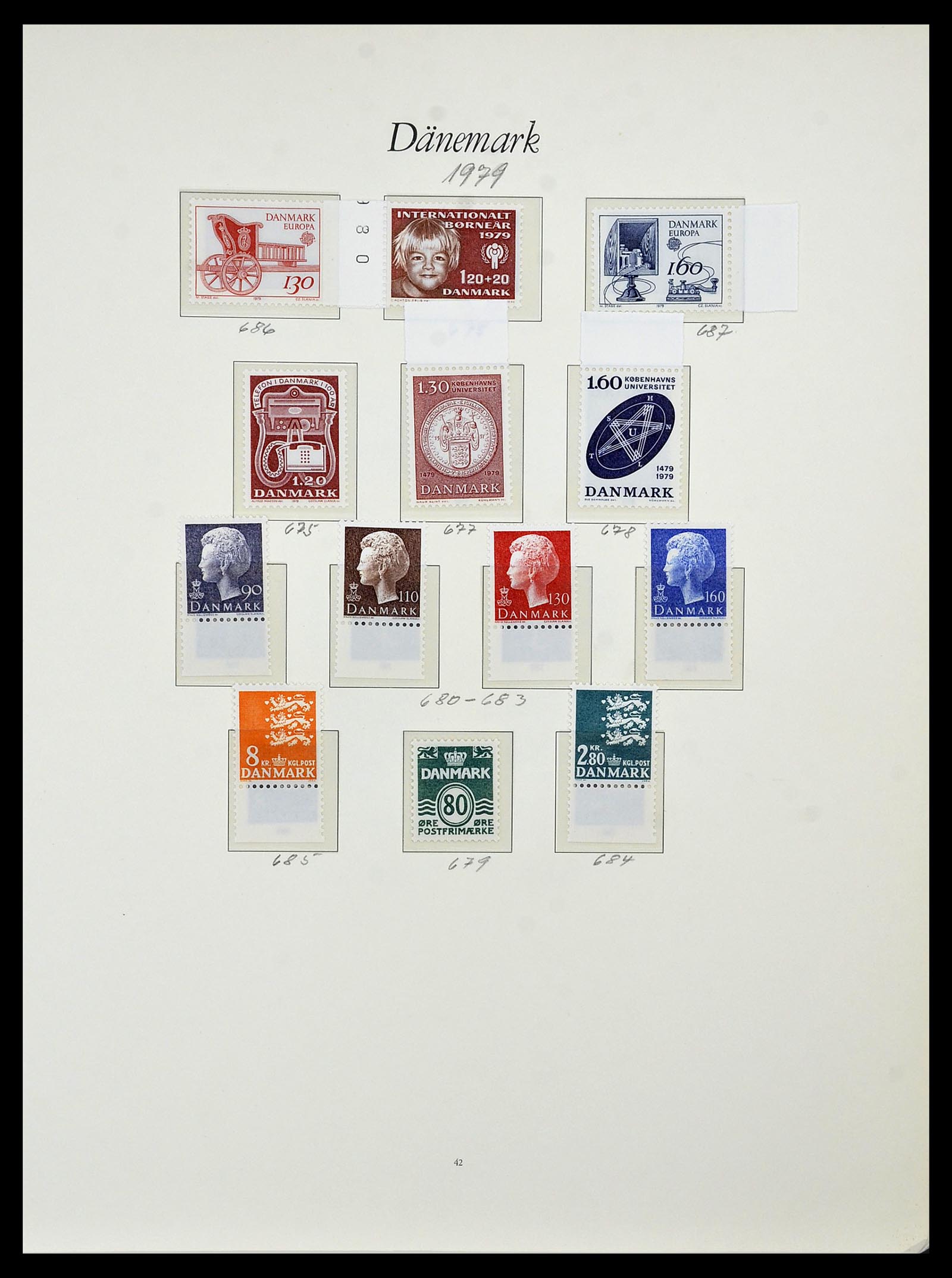 34122 024 - Postzegelverzameling 34122 Denemarken 1960-2001.