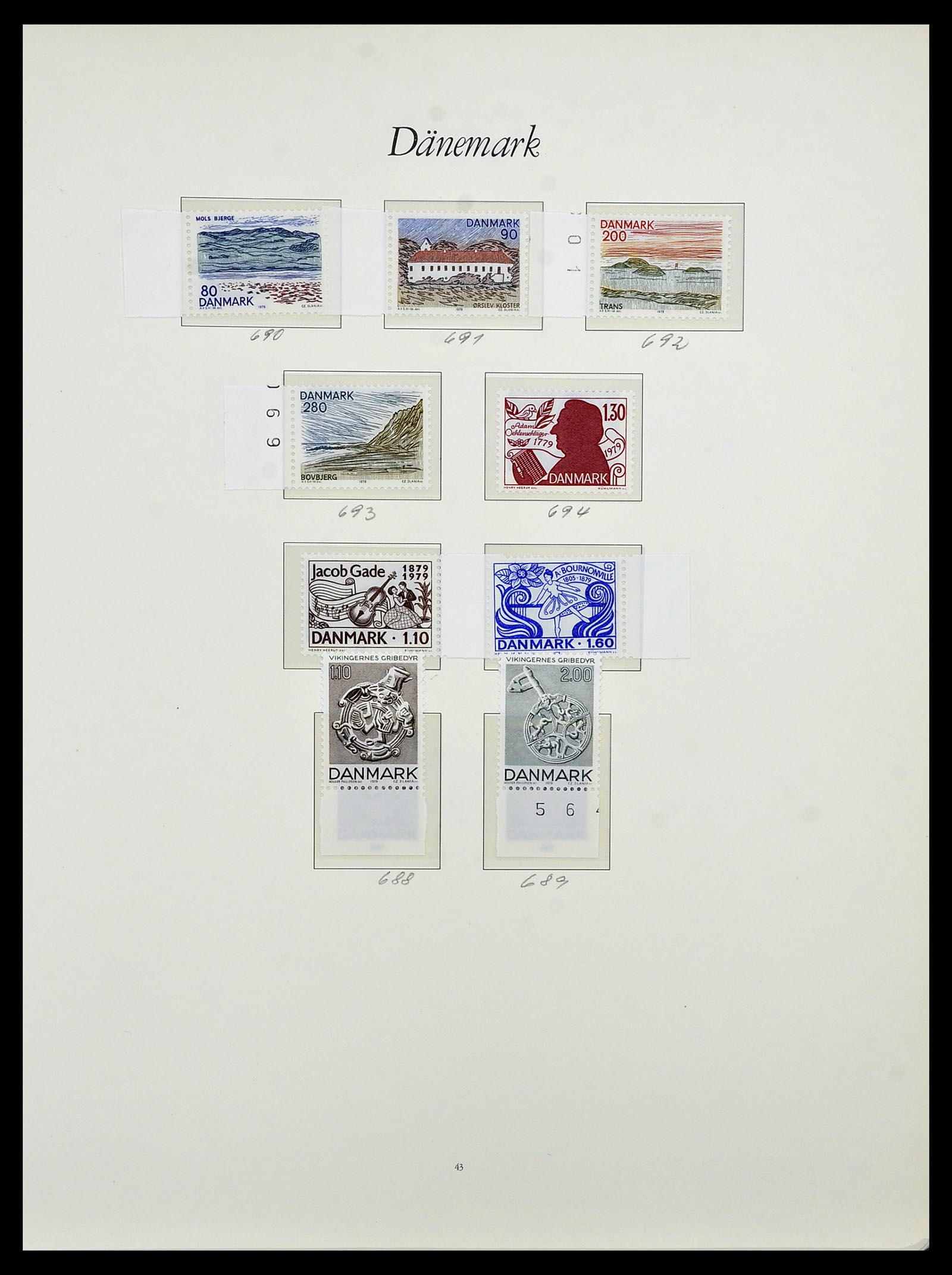 34122 025 - Postzegelverzameling 34122 Denemarken 1960-2001.
