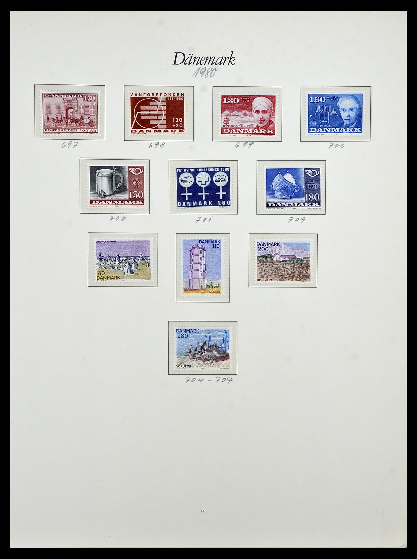 34122 026 - Postzegelverzameling 34122 Denemarken 1960-2001.
