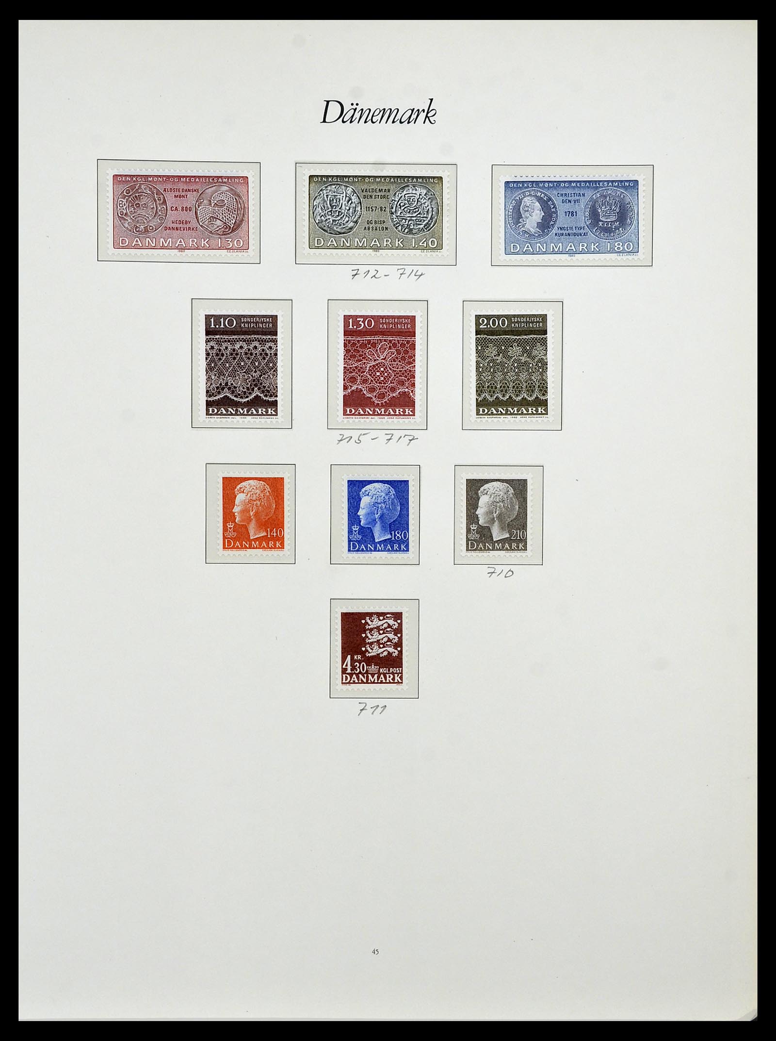 34122 027 - Postzegelverzameling 34122 Denemarken 1960-2001.