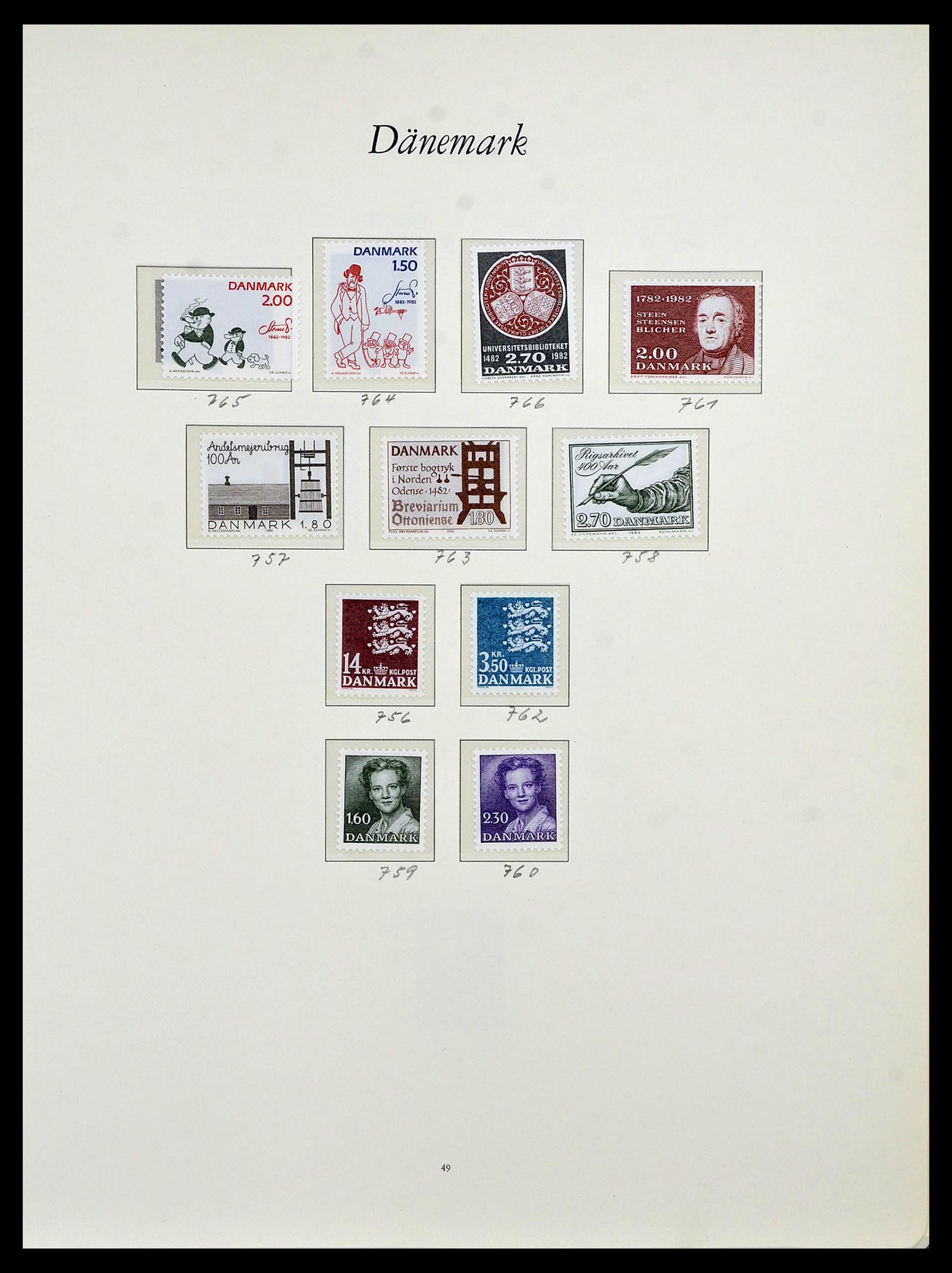 34122 031 - Postzegelverzameling 34122 Denemarken 1960-2001.
