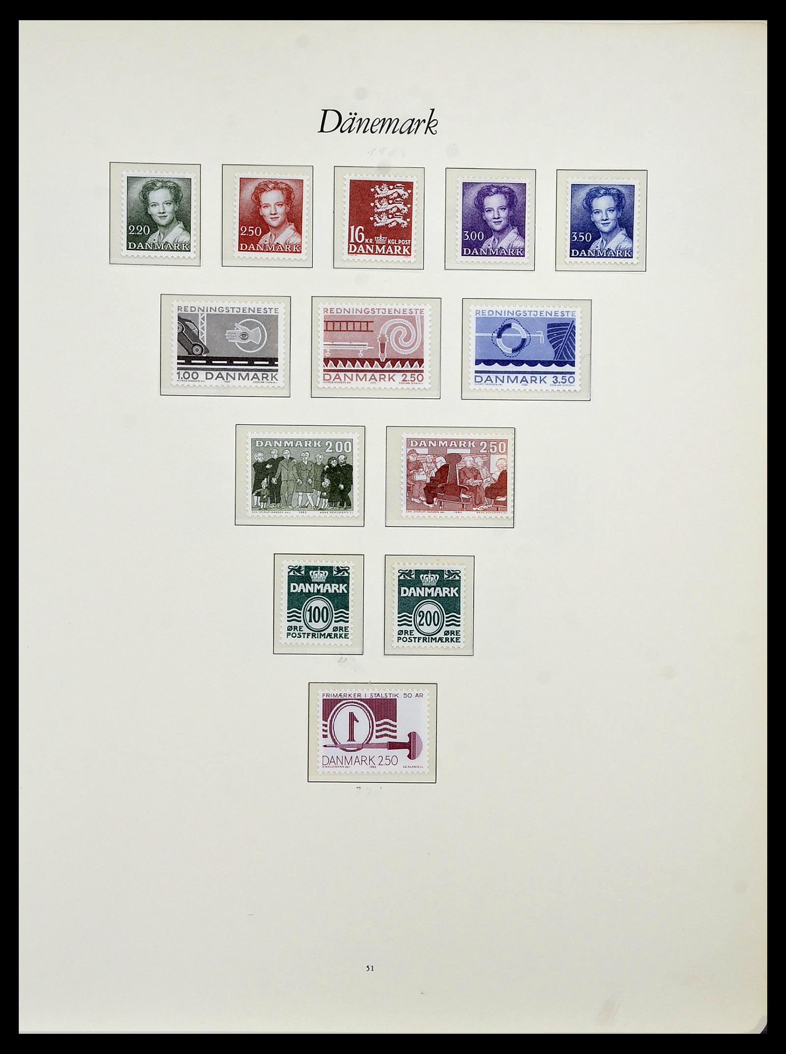 34122 033 - Postzegelverzameling 34122 Denemarken 1960-2001.