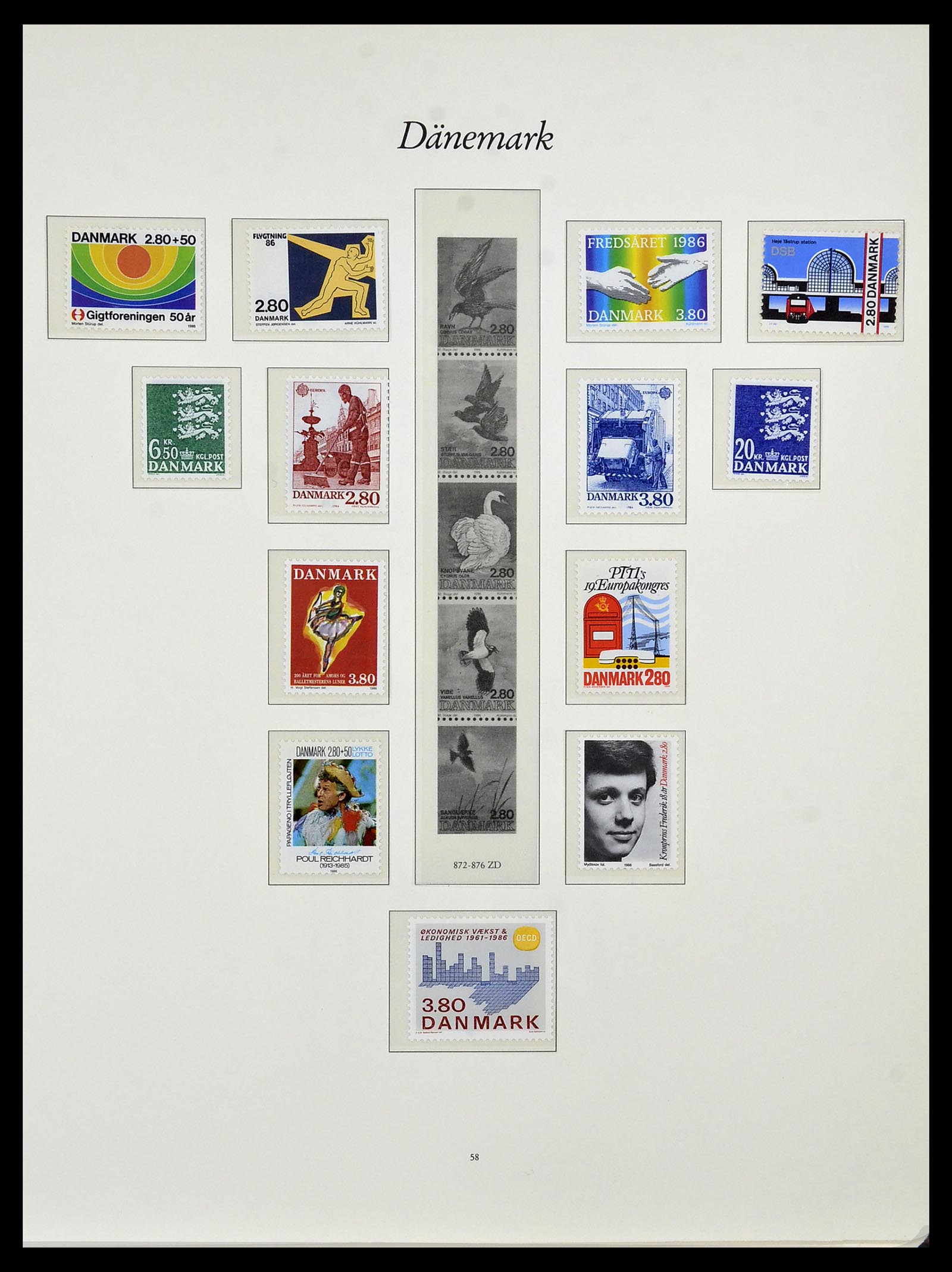 34122 040 - Postzegelverzameling 34122 Denemarken 1960-2001.