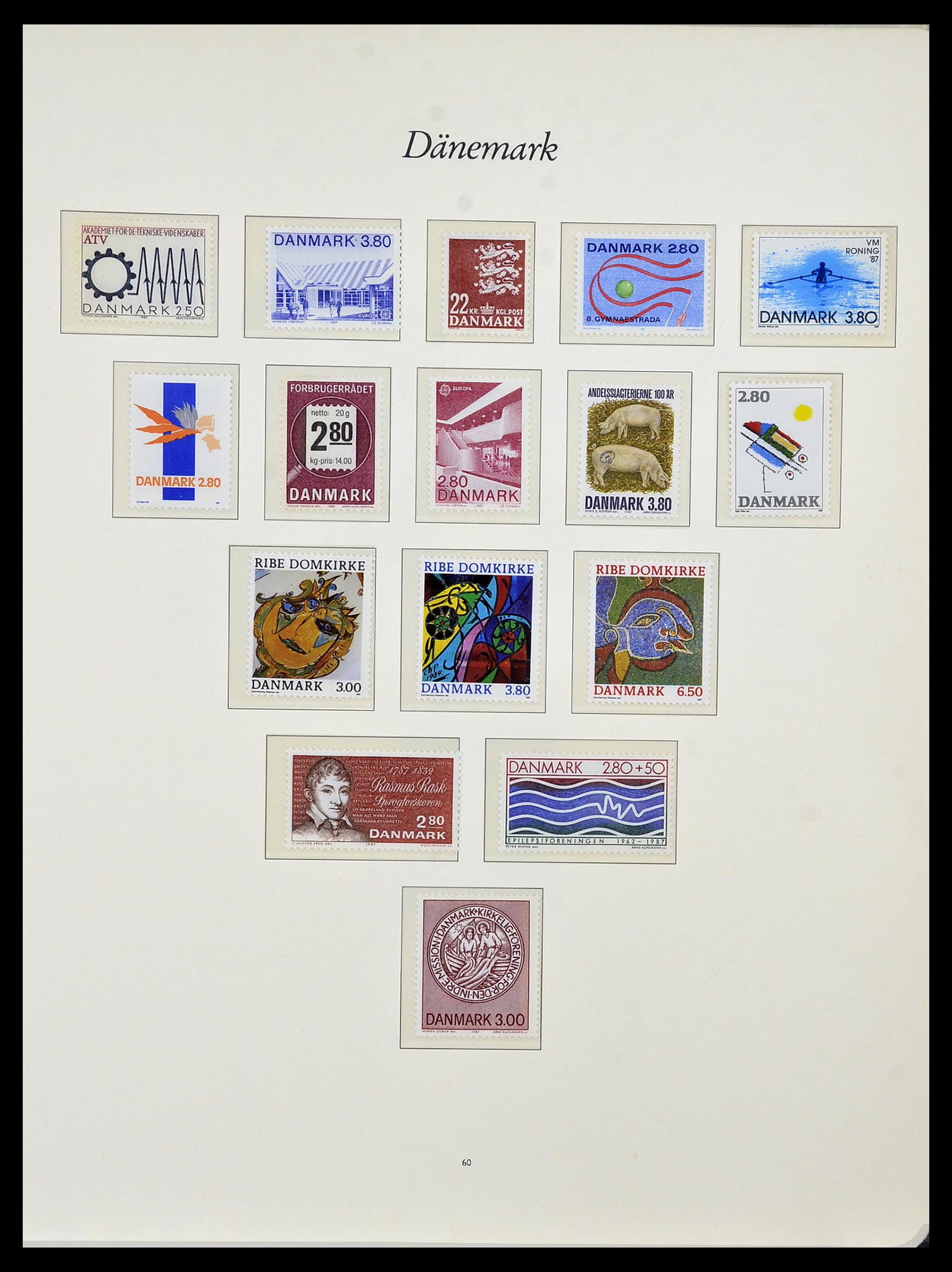 34122 043 - Postzegelverzameling 34122 Denemarken 1960-2001.
