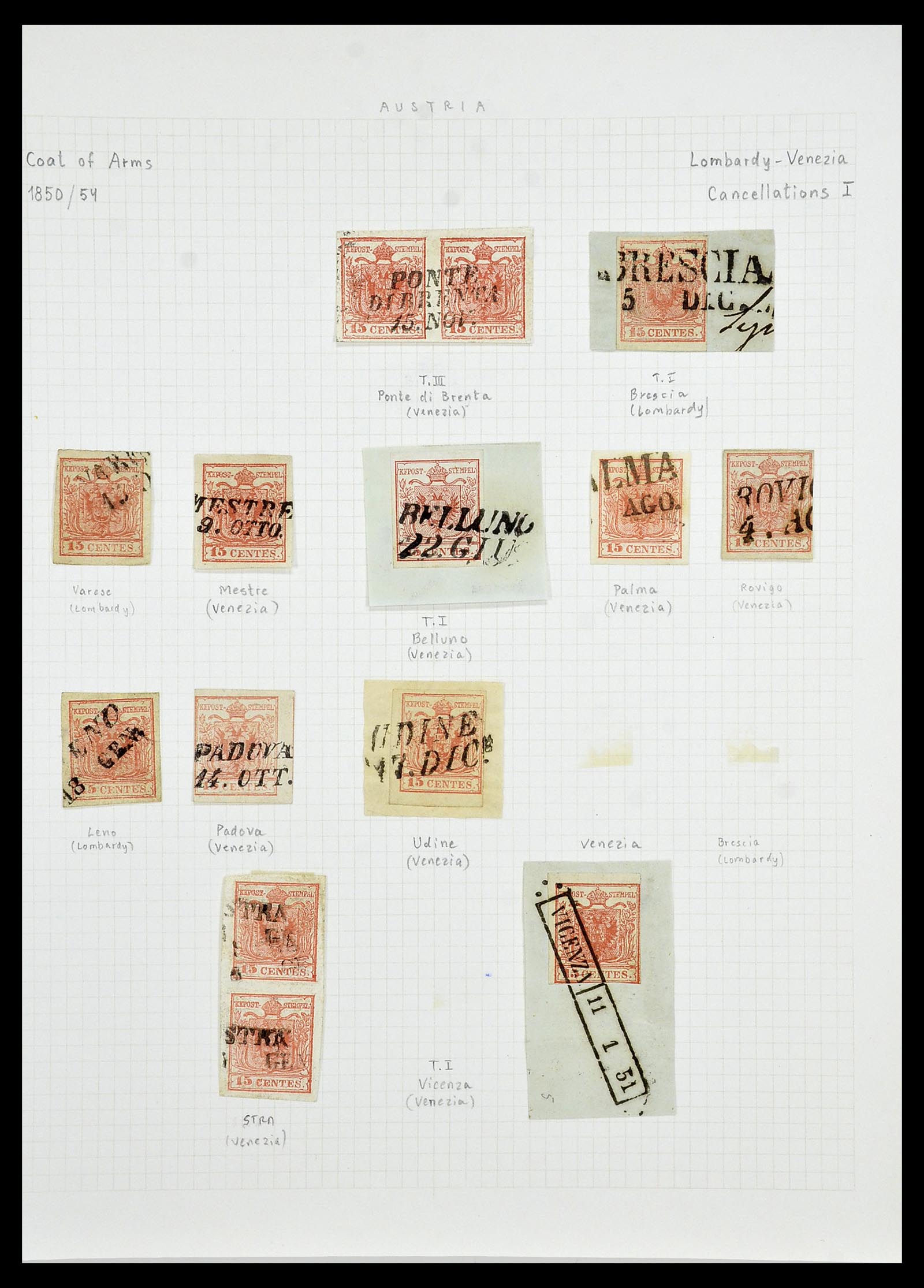 34124 003 - Postzegelverzameling 34124 Lombardije Venetië 1850-1854.