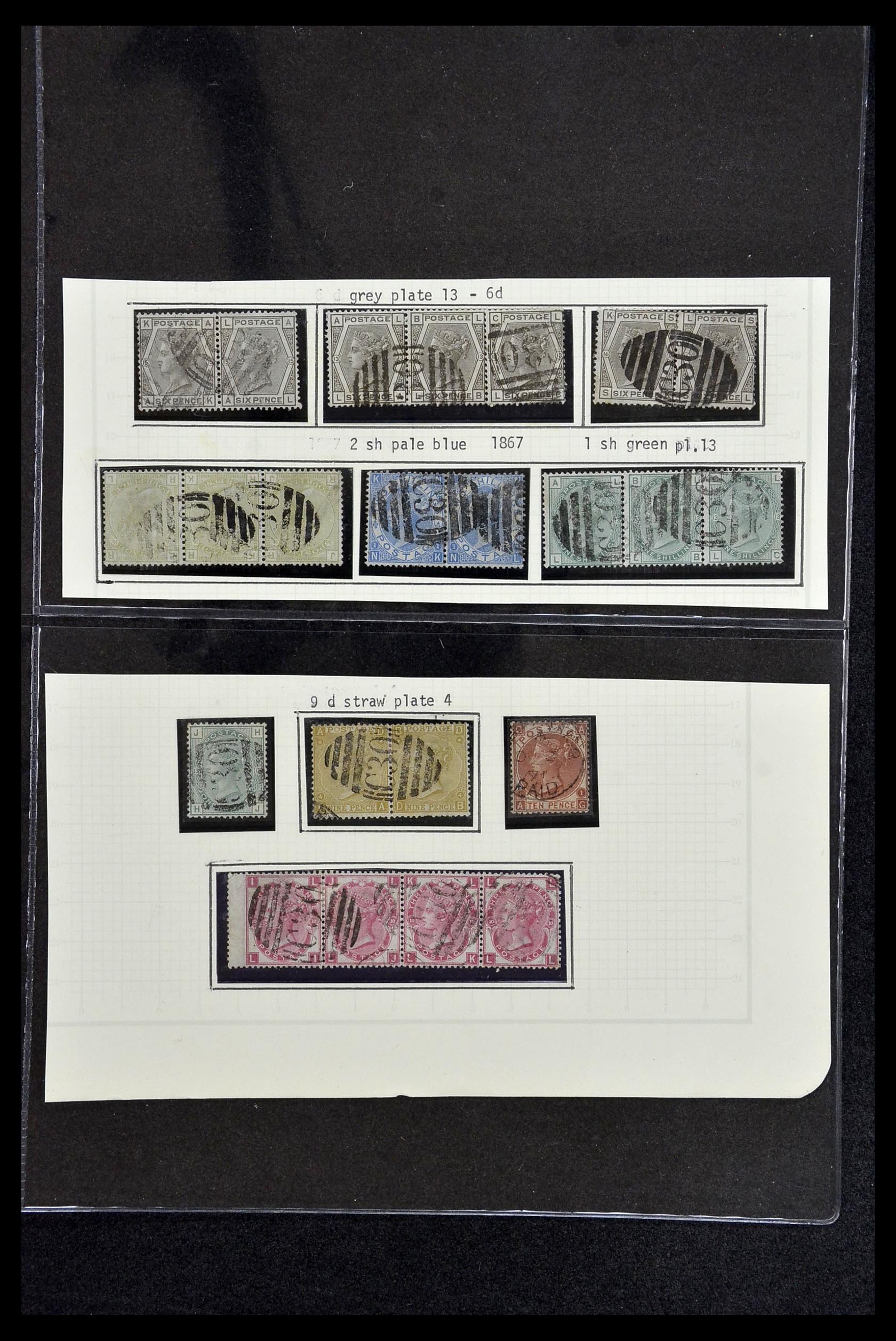 34125 004 - Stamp collection 34125 Great Britain used in Chile 1858-1878.