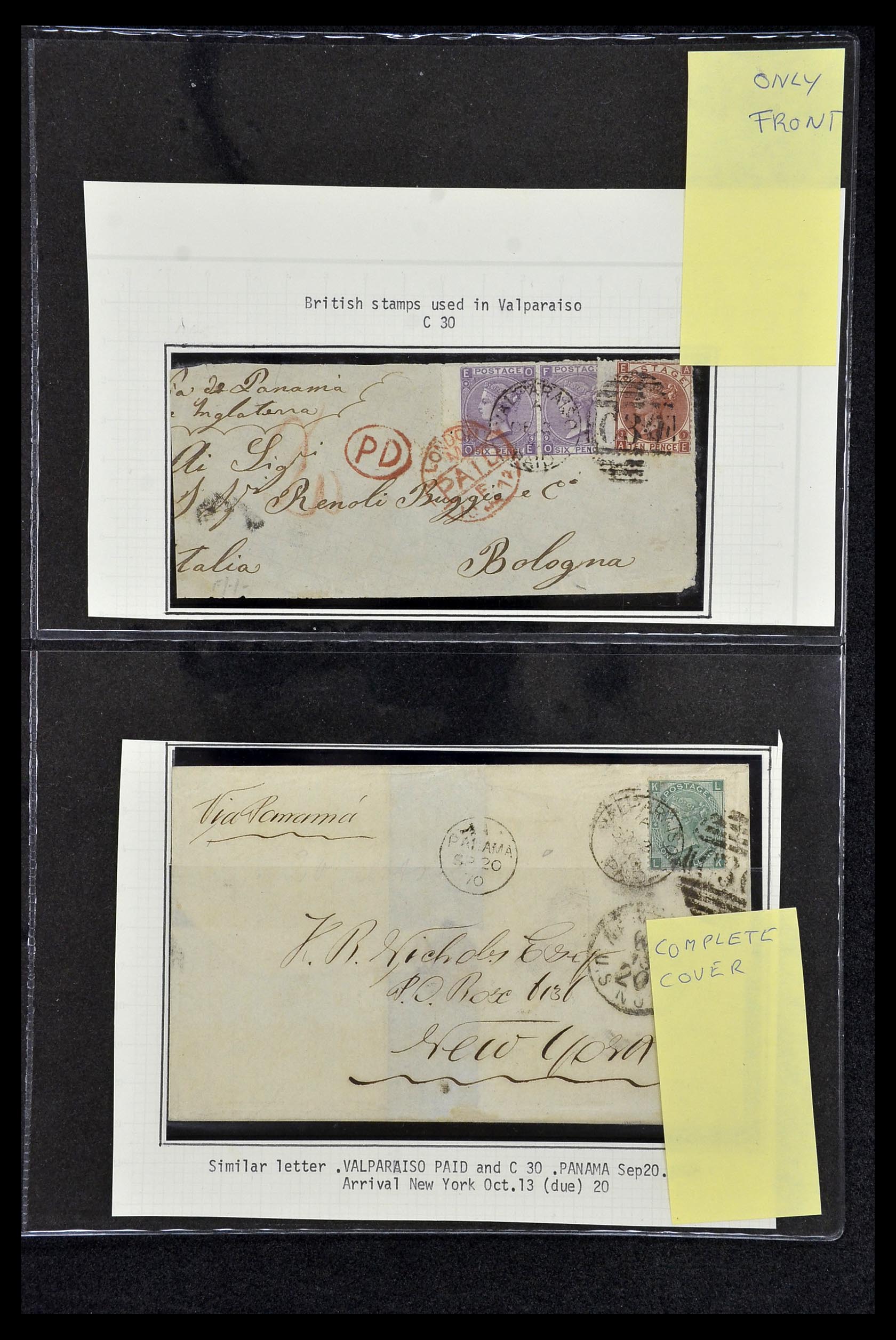 34125 005 - Postzegelverzameling 34125 Engeland used in Chili 1858-1878.