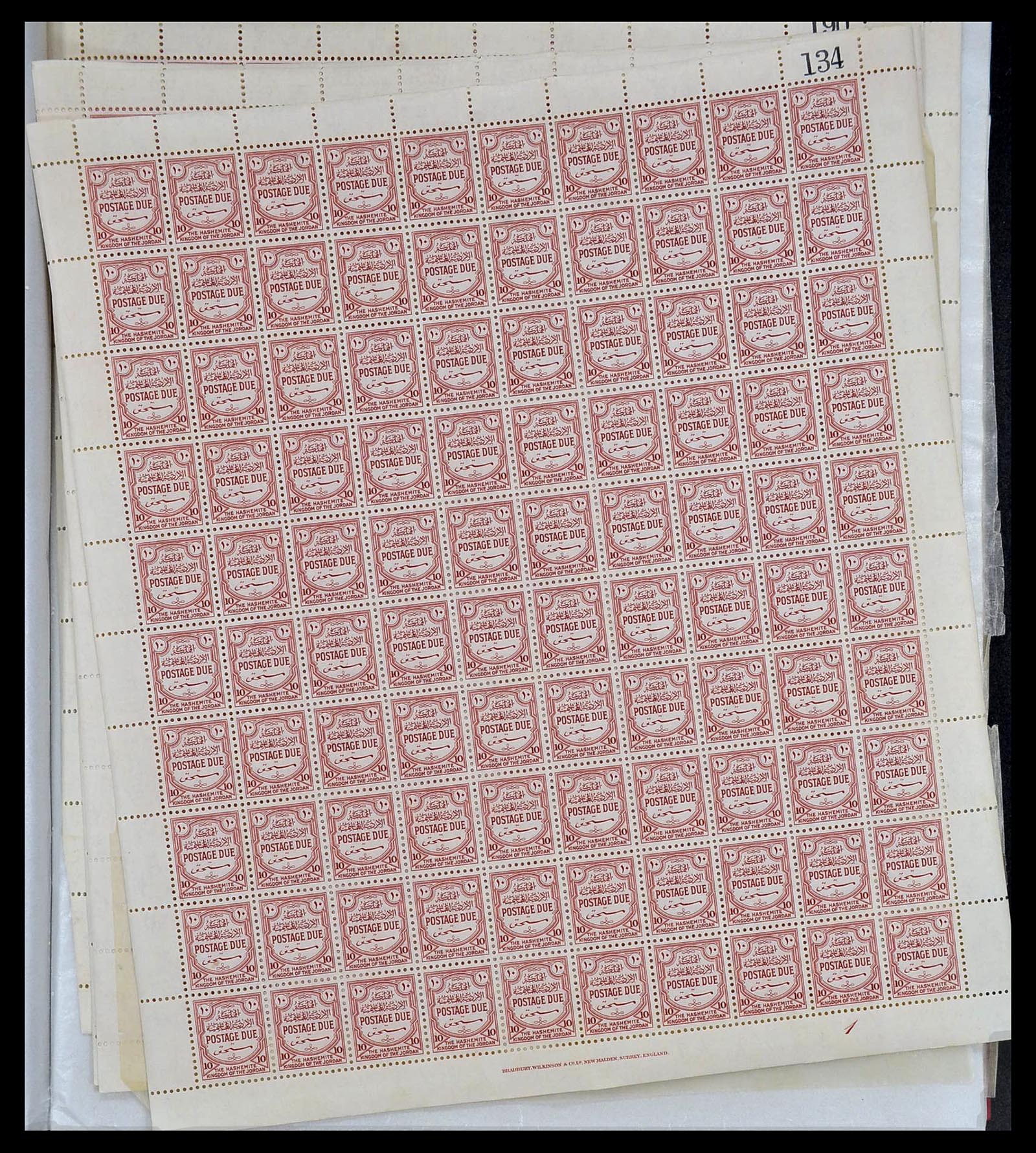 34126 005 - Postzegelverzameling 34126 Jordanië port 1952-1957.