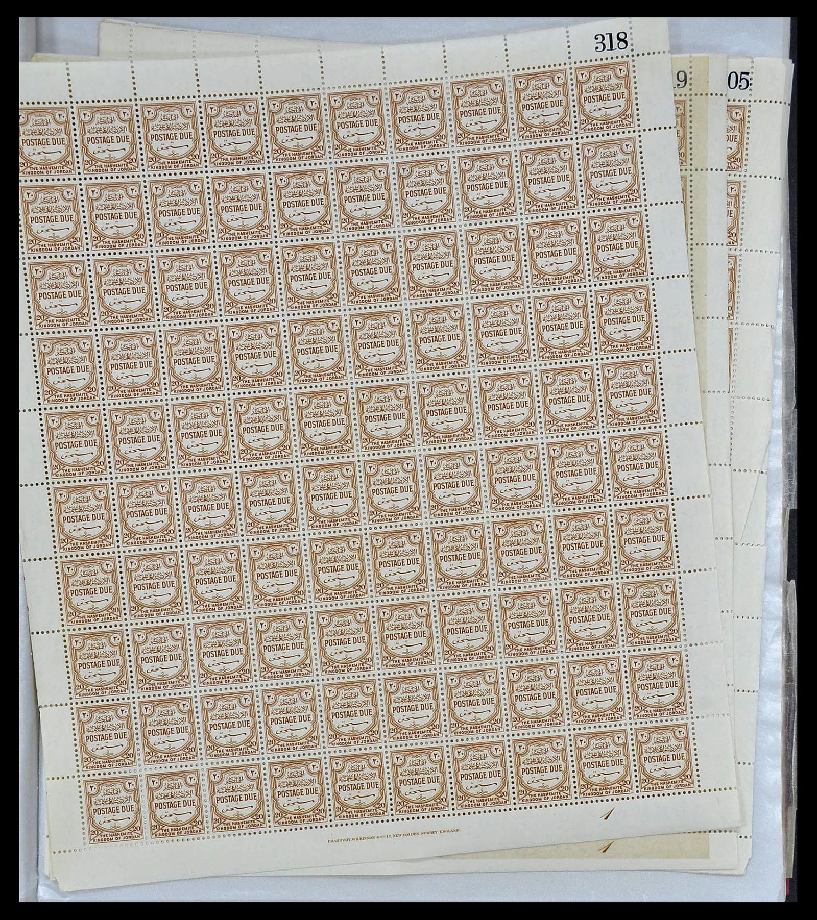 34126 006 - Postzegelverzameling 34126 Jordanië port 1952-1957.