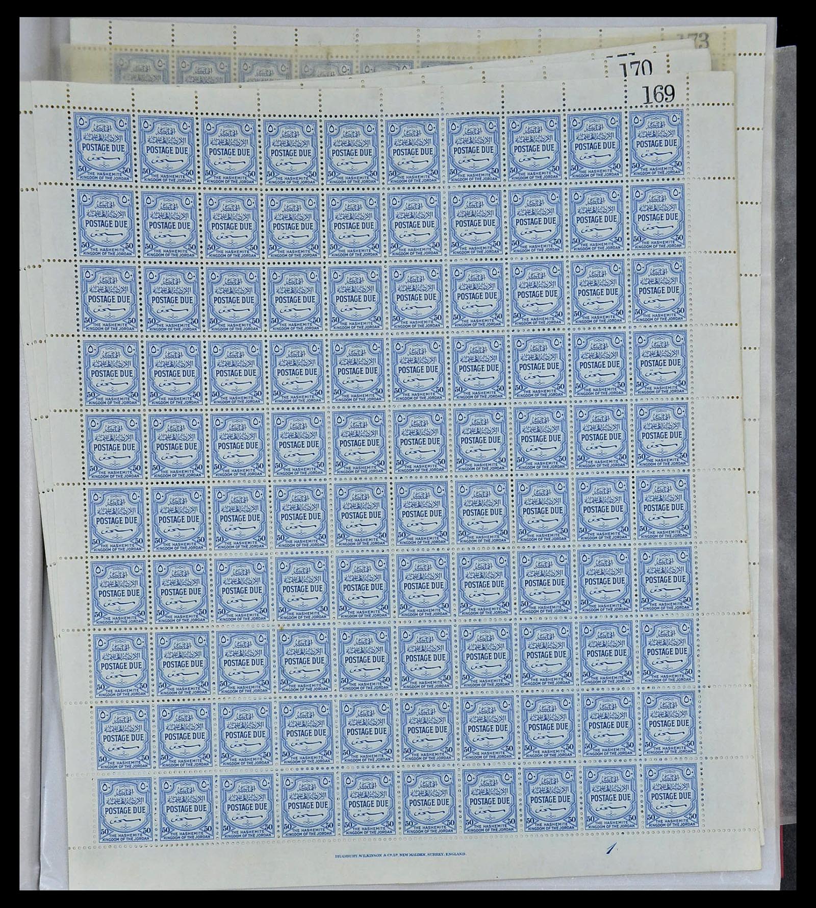 34126 008 - Postzegelverzameling 34126 Jordanië port 1952-1957.