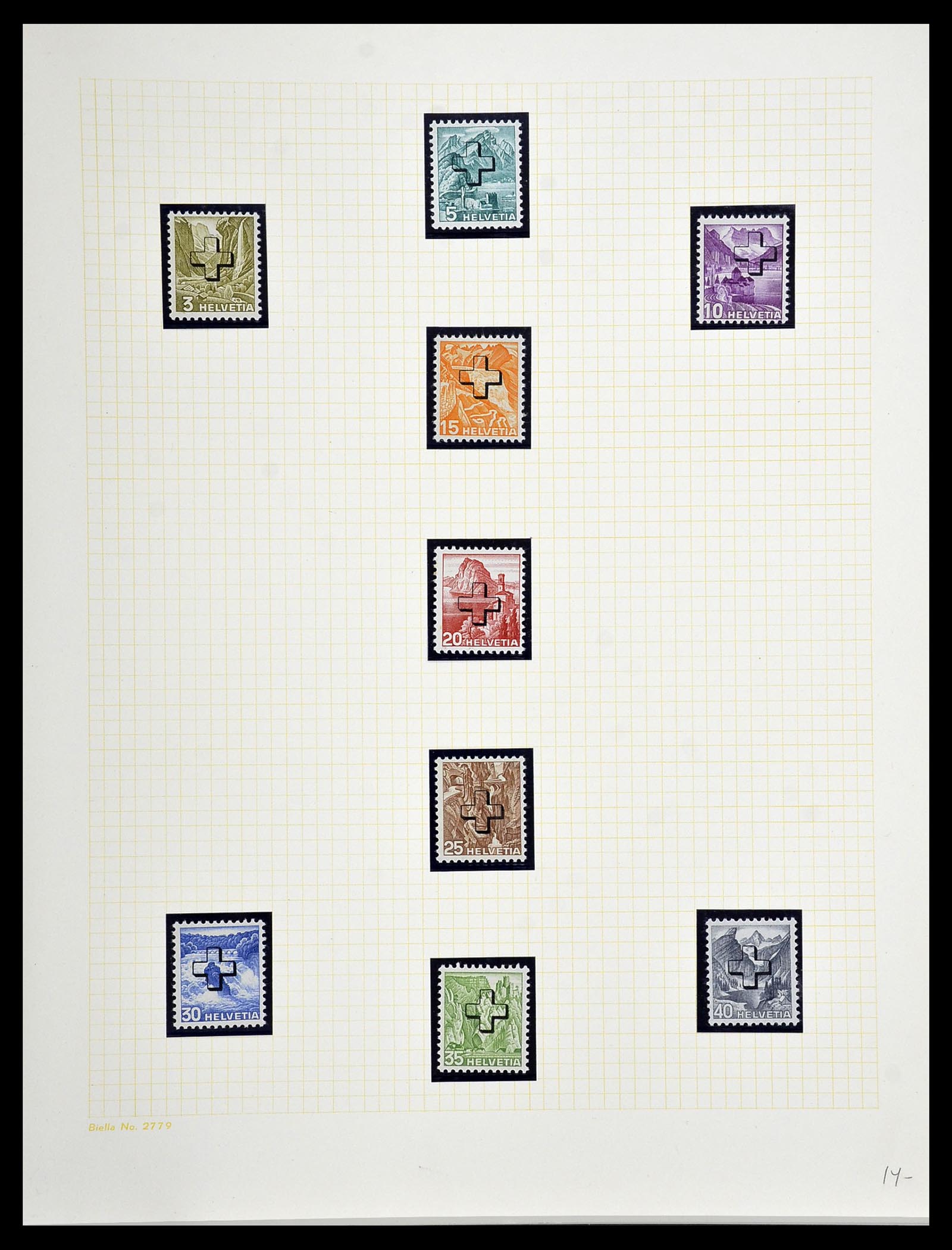 34135 002 - Postzegelverzameling 34135 Zwitserland back of the book 1910-1950.