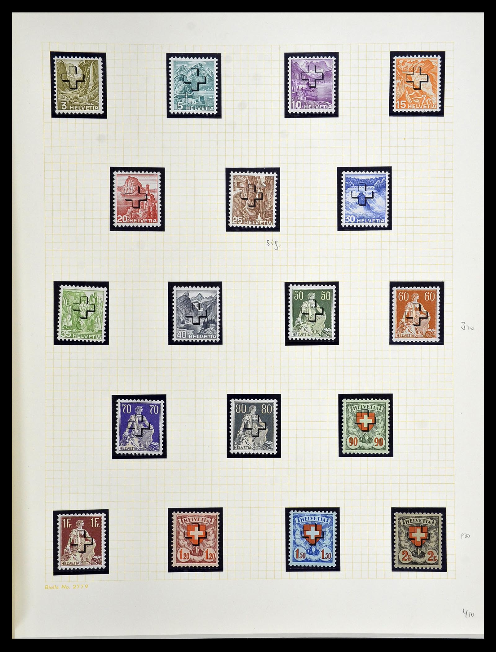 34135 003 - Stamp collection 34135 Switzerland back of the book 1910-1950.