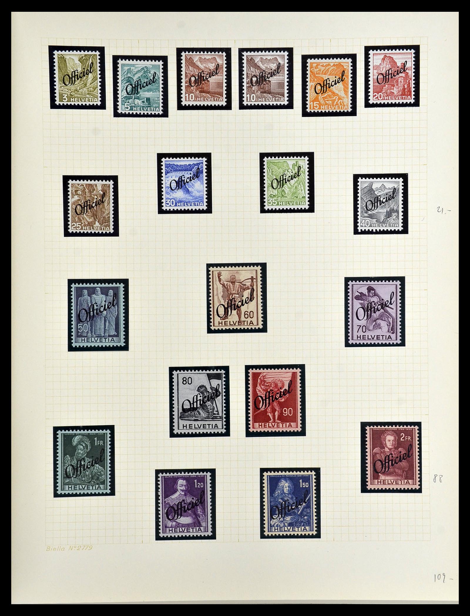 34135 004 - Postzegelverzameling 34135 Zwitserland back of the book 1910-1950.