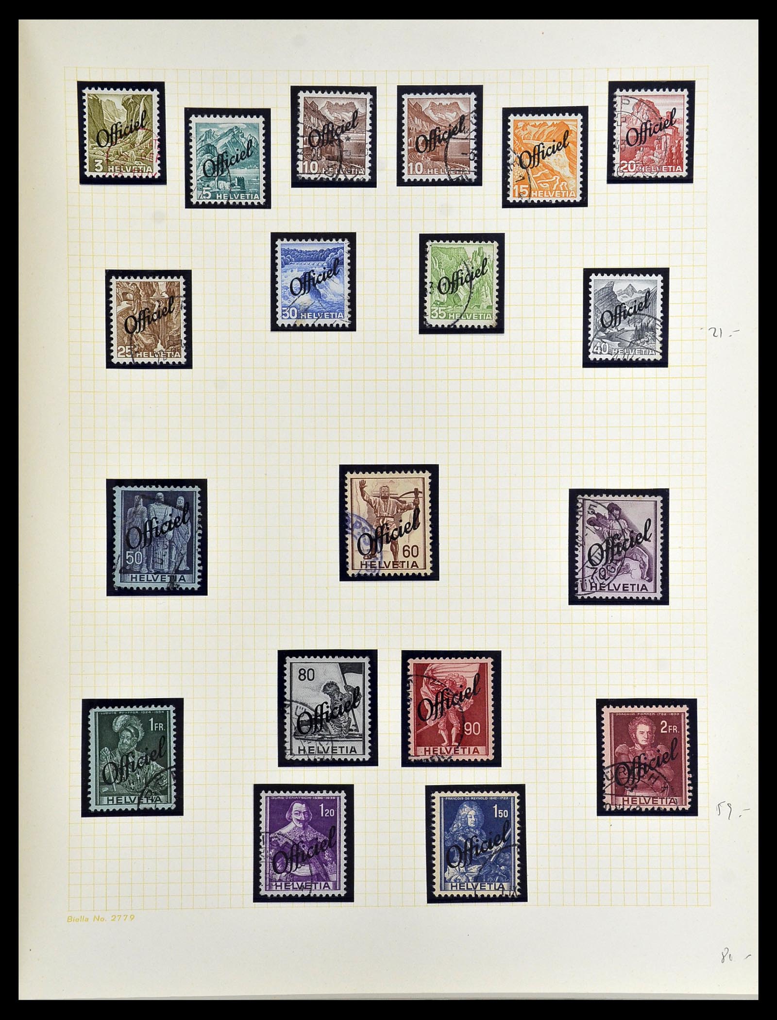 34135 005 - Postzegelverzameling 34135 Zwitserland back of the book 1910-1950.