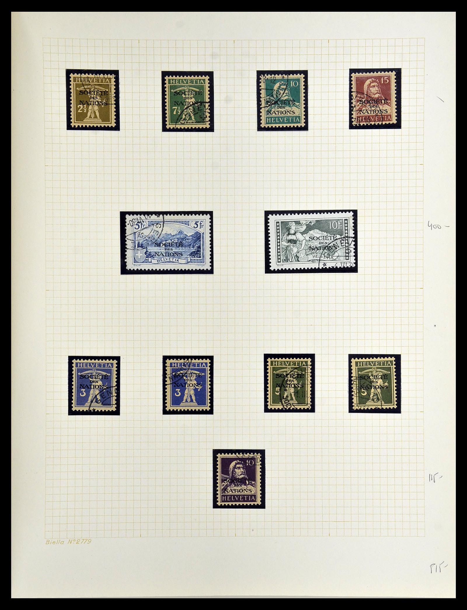 34135 009 - Postzegelverzameling 34135 Zwitserland back of the book 1910-1950.