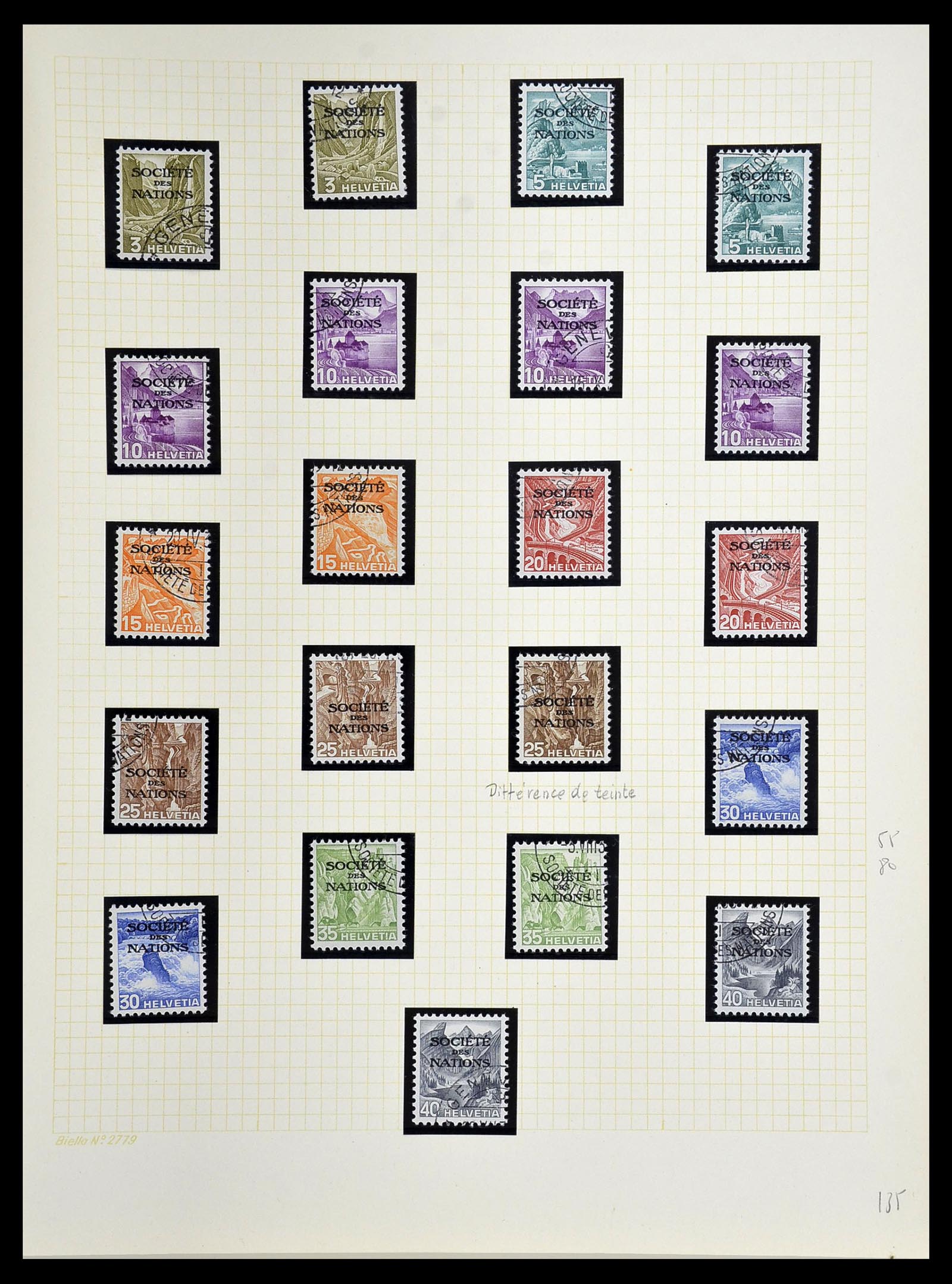34135 011 - Postzegelverzameling 34135 Zwitserland back of the book 1910-1950.