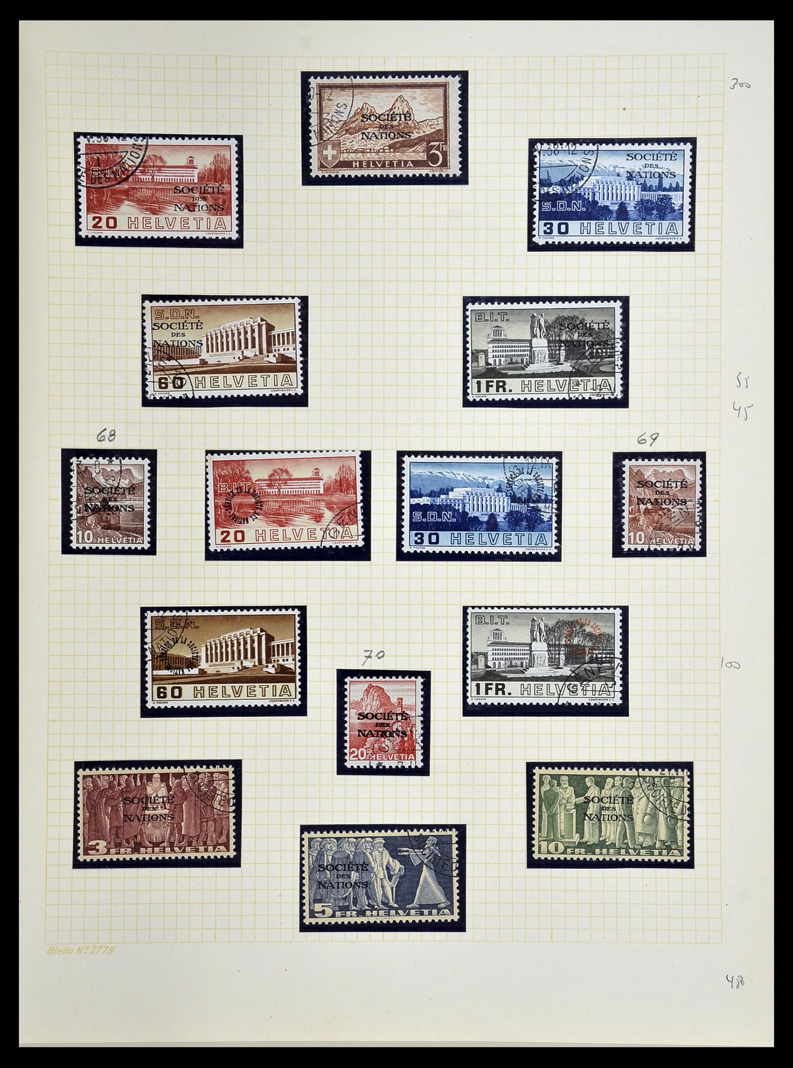 34135 012 - Postzegelverzameling 34135 Zwitserland back of the book 1910-1950.