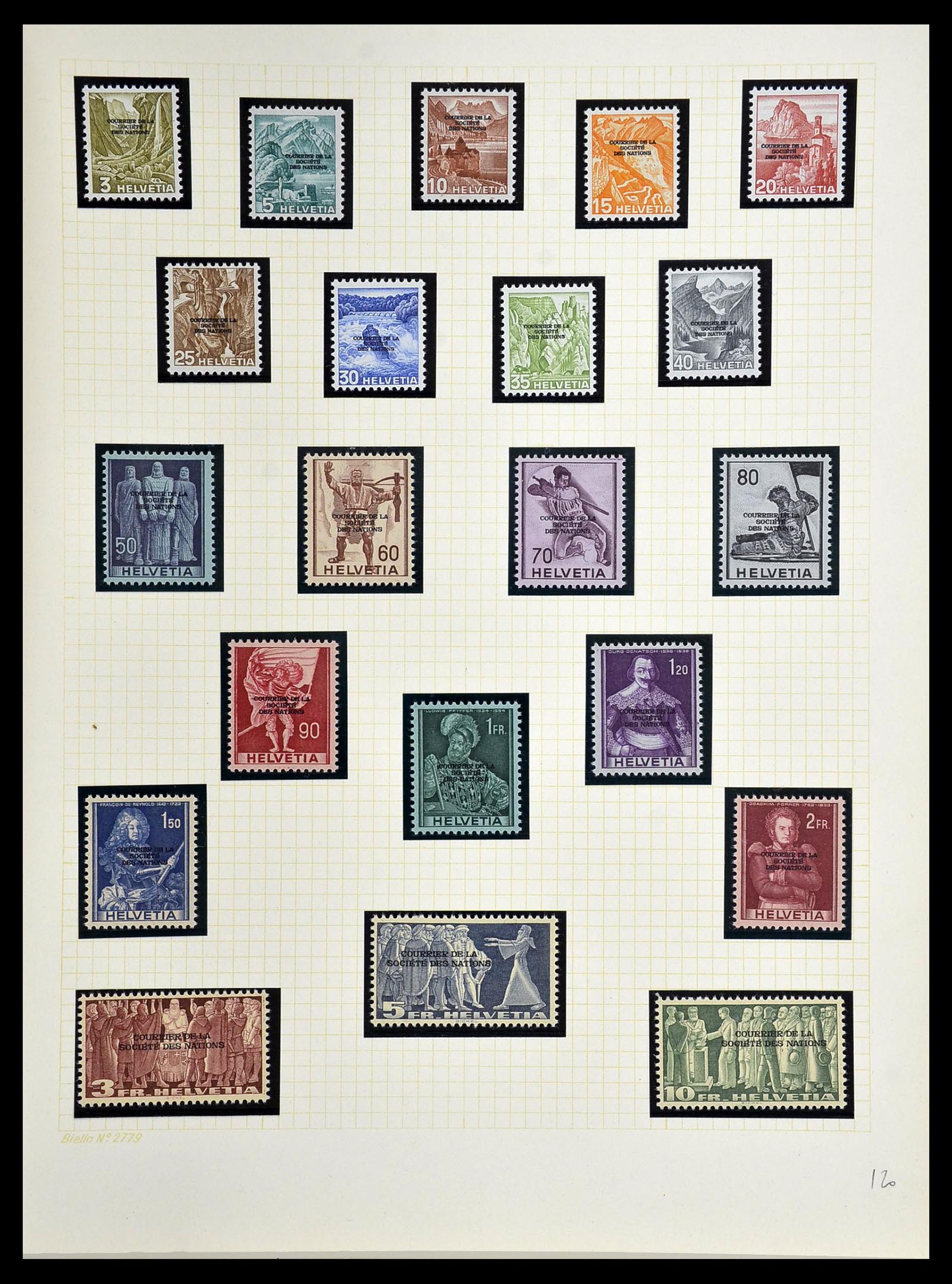 34135 013 - Postzegelverzameling 34135 Zwitserland back of the book 1910-1950.