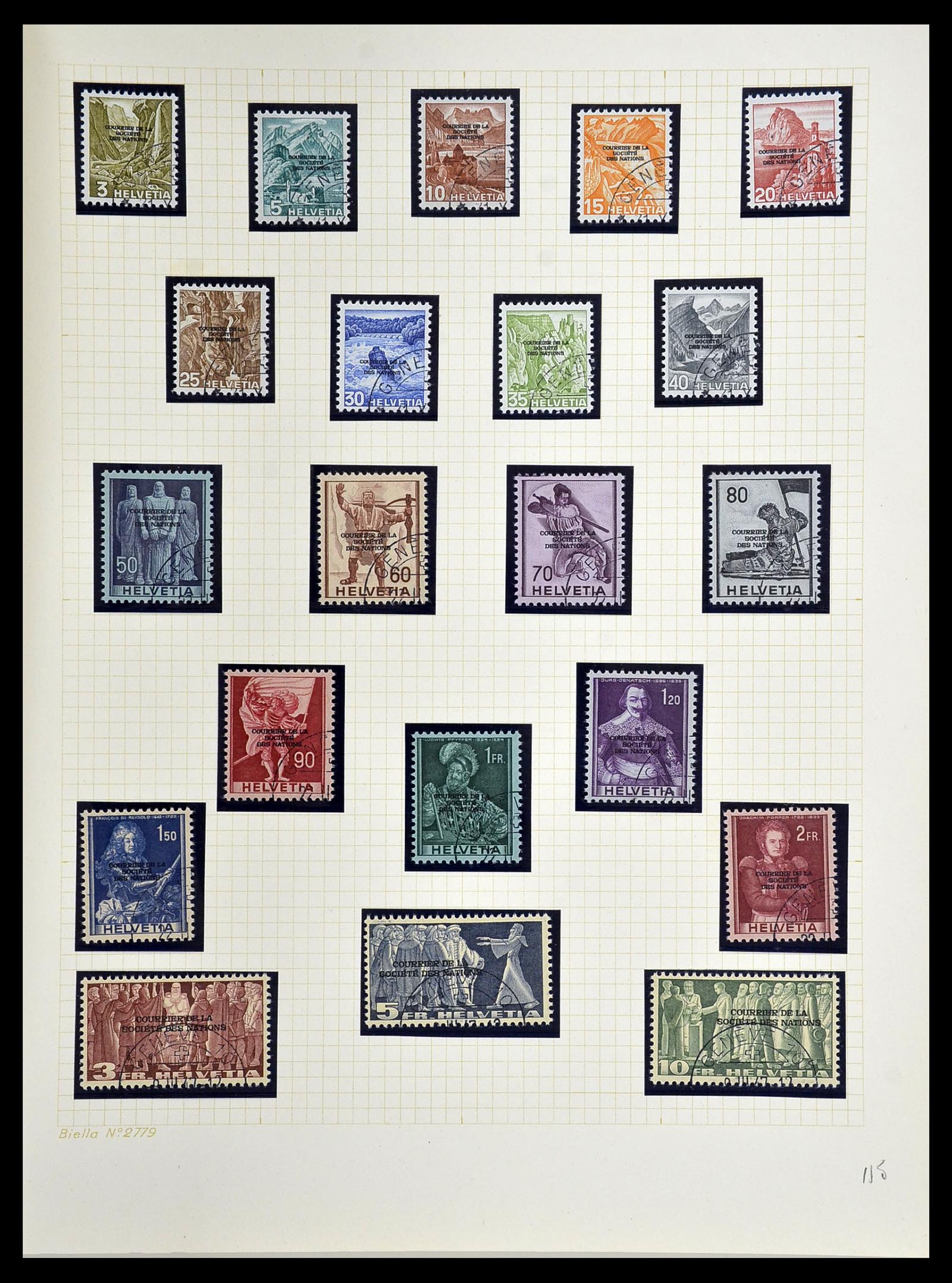 34135 014 - Postzegelverzameling 34135 Zwitserland back of the book 1910-1950.