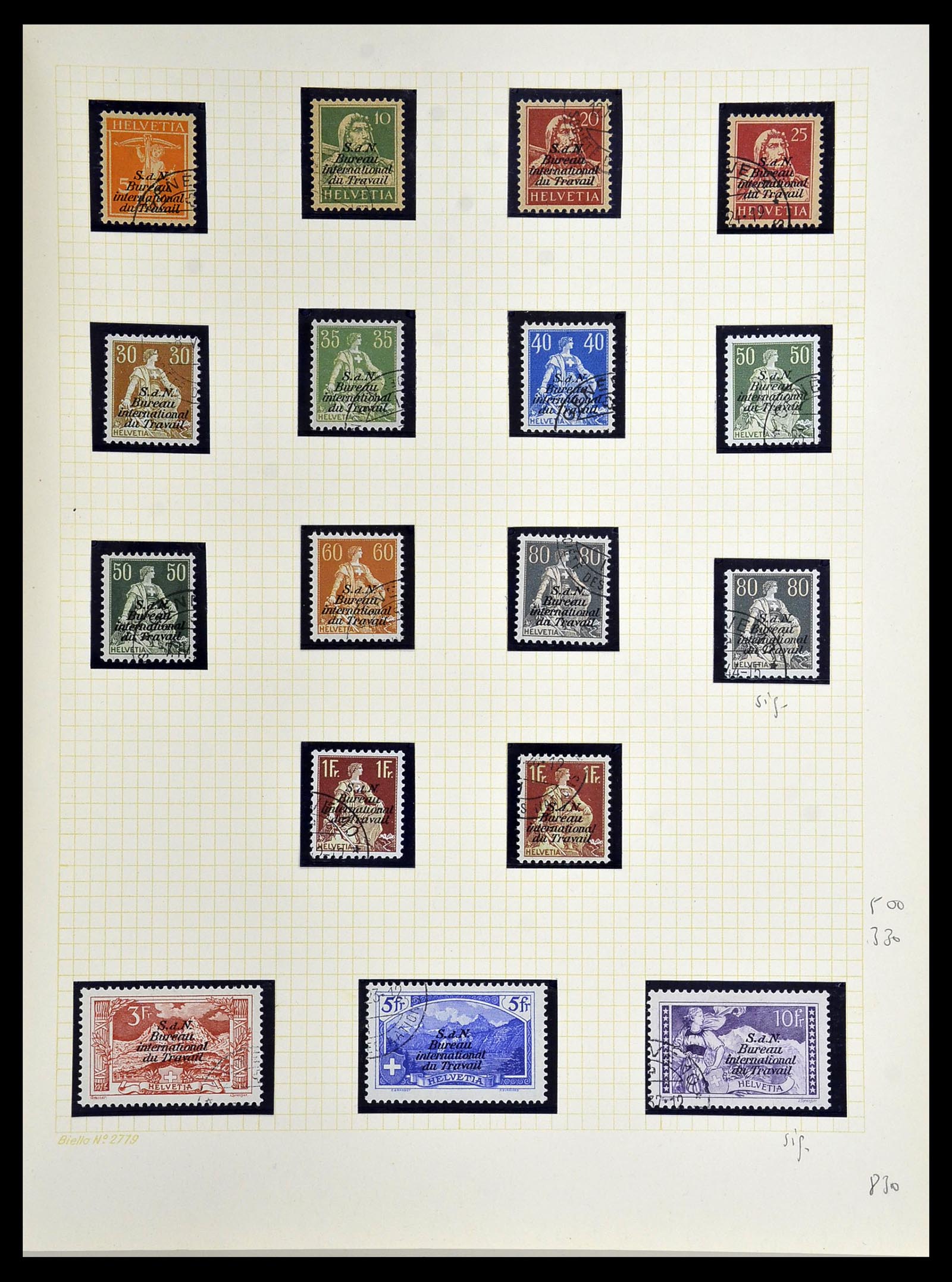 34135 015 - Postzegelverzameling 34135 Zwitserland back of the book 1910-1950.