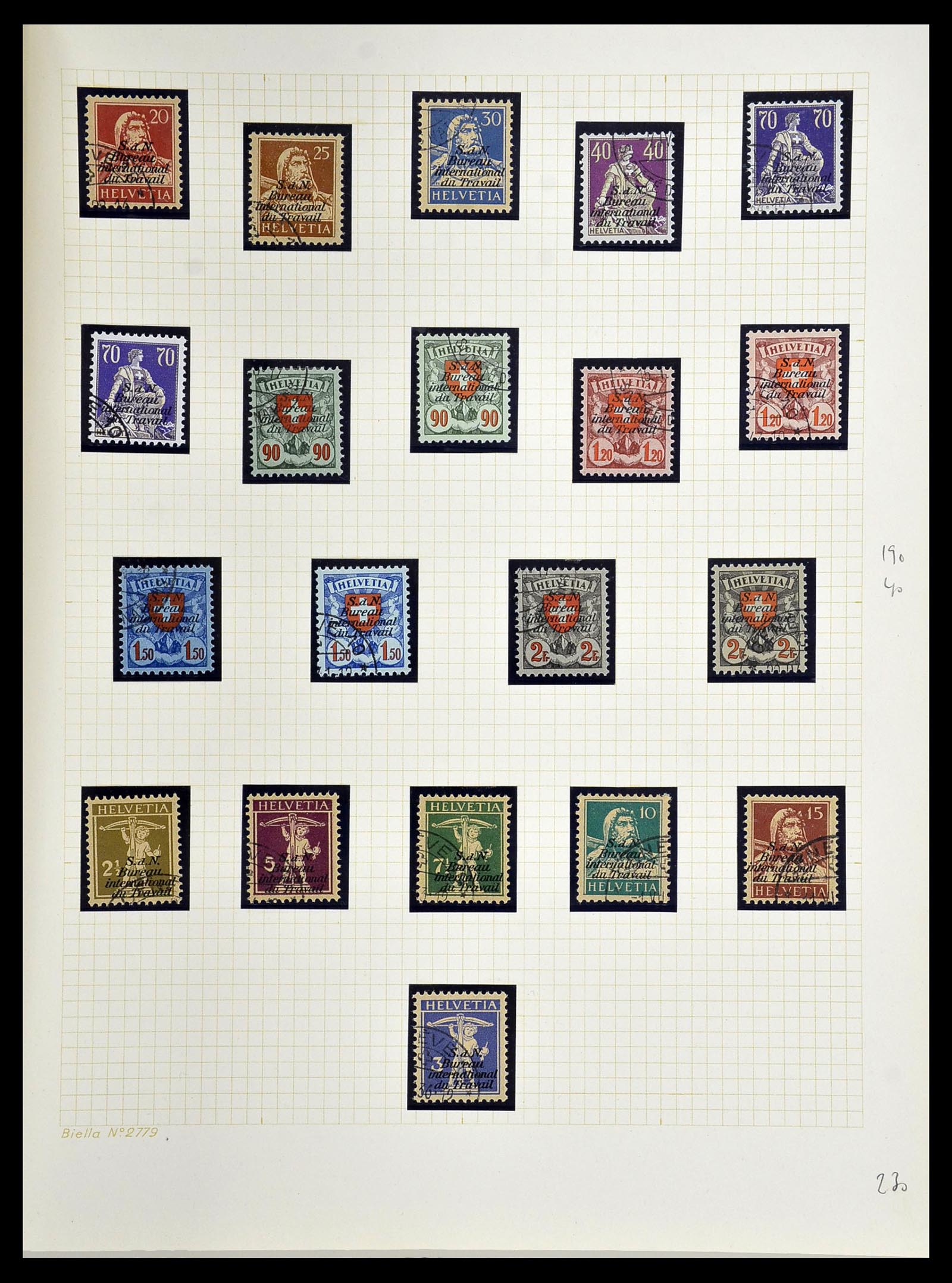 34135 016 - Postzegelverzameling 34135 Zwitserland back of the book 1910-1950.