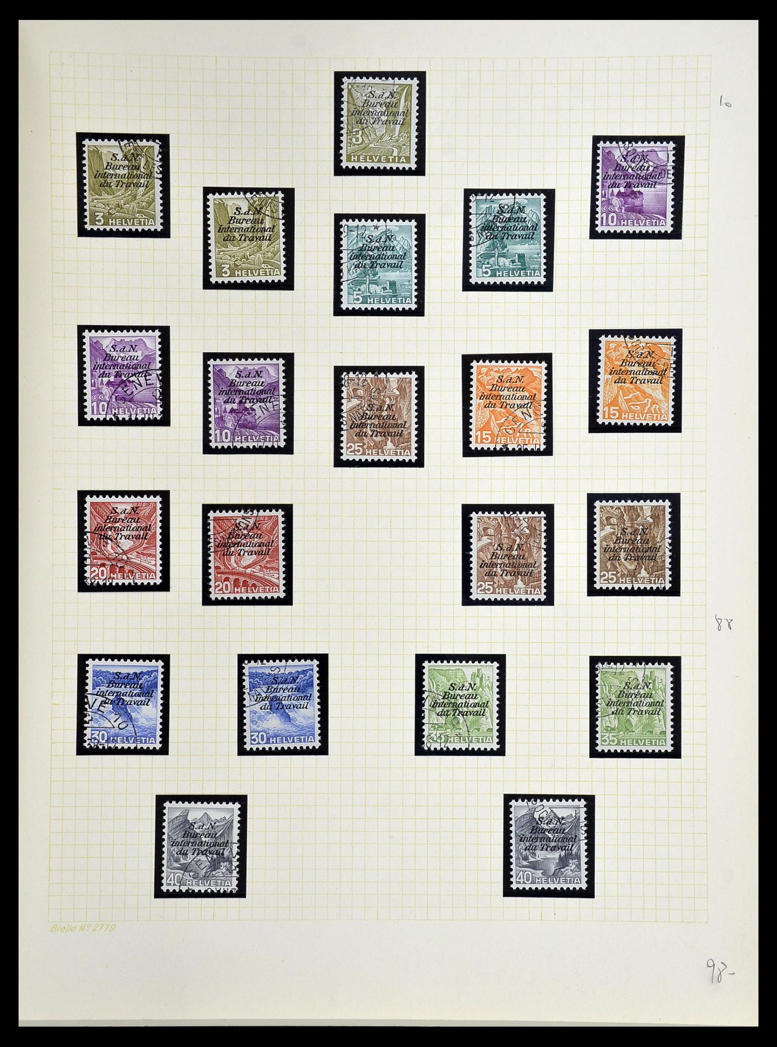 34135 018 - Stamp collection 34135 Switzerland back of the book 1910-1950.